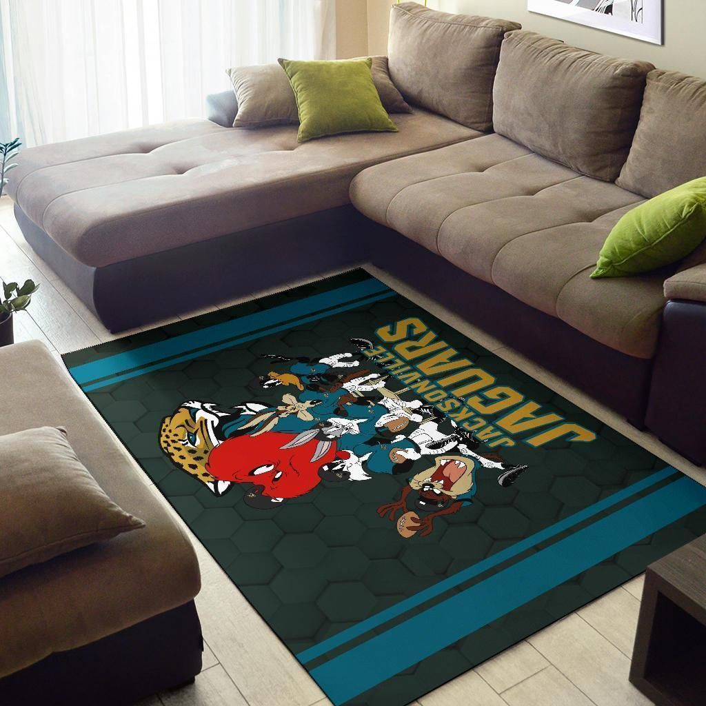 Looney Tunes Jaguars Team Rug Area Football Carpet Fan Gift - Indoor Outdoor Rugs