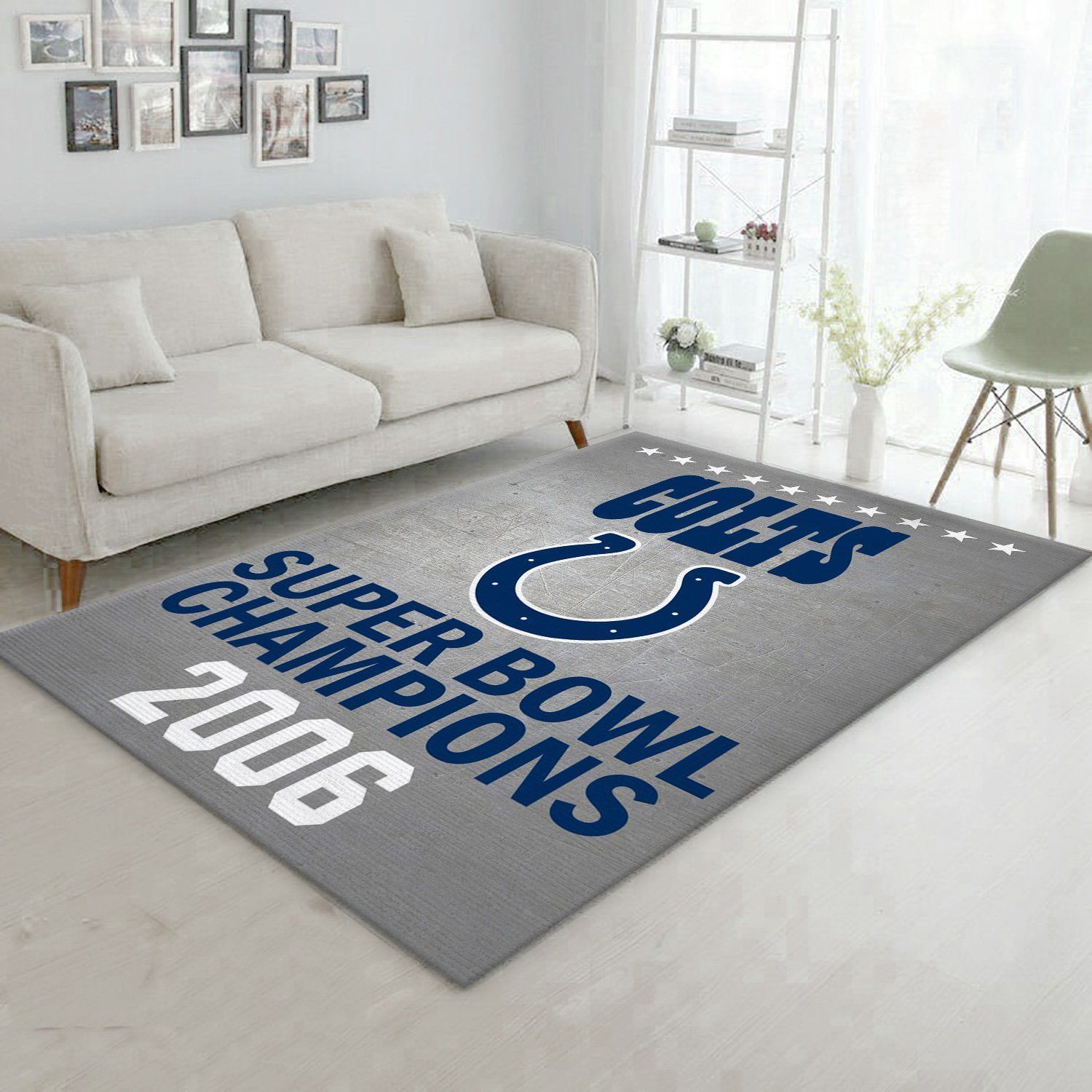 Indianapolis Colts 2006 Nfl Area Rug Bedroom Rug Home Decor Floor Decor - Indoor Outdoor Rugs