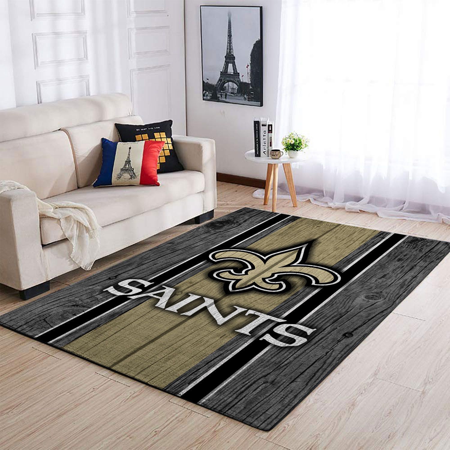 New Orleans Saints Nfl Team Logo Wooden Style Style Nice Gift Home Decor Rectangle Area Rug - Indoor Outdoor Rugs