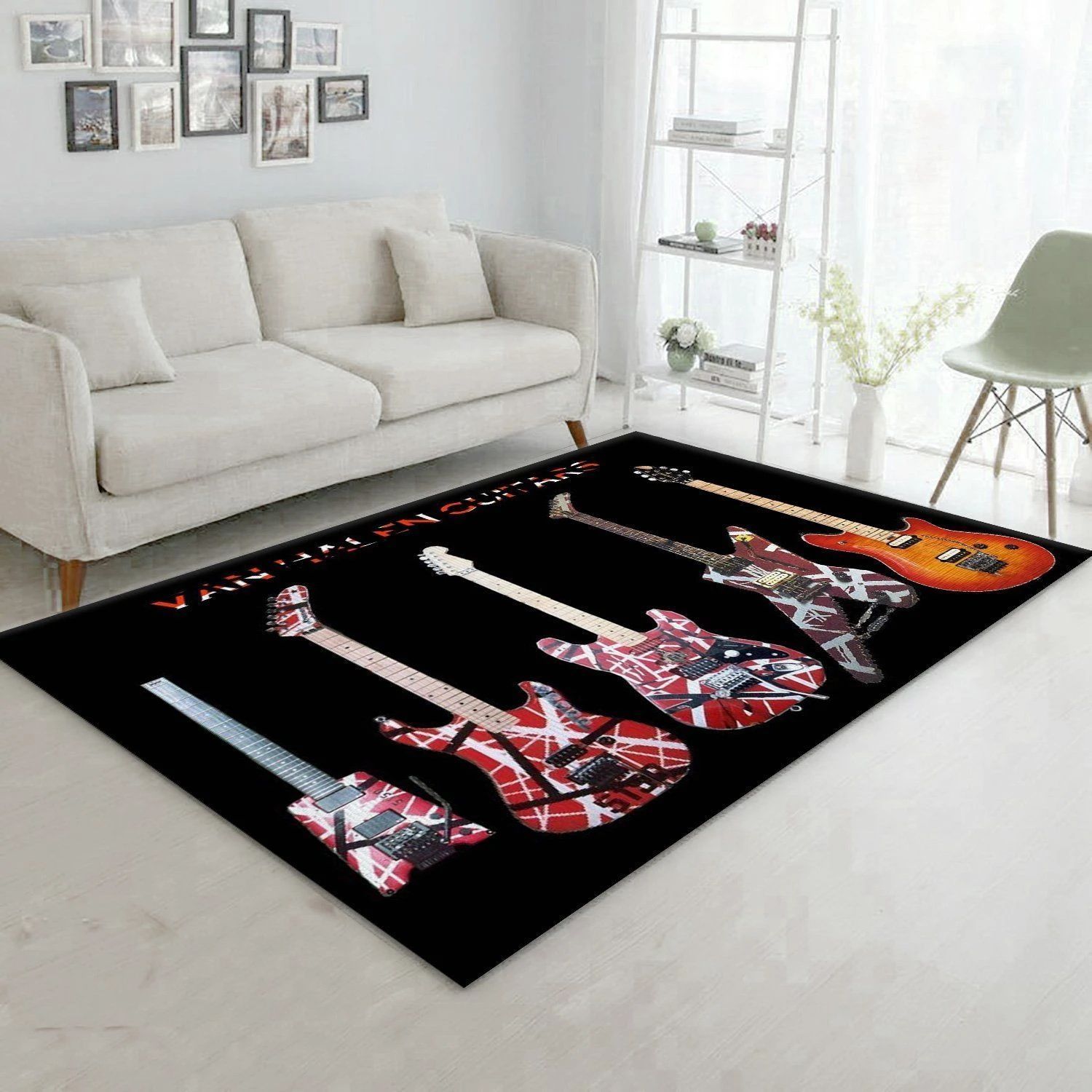 Van Halen Guitar Area Rug For Christmas Living Room Rug Family Gift US Decor - Indoor Outdoor Rugs