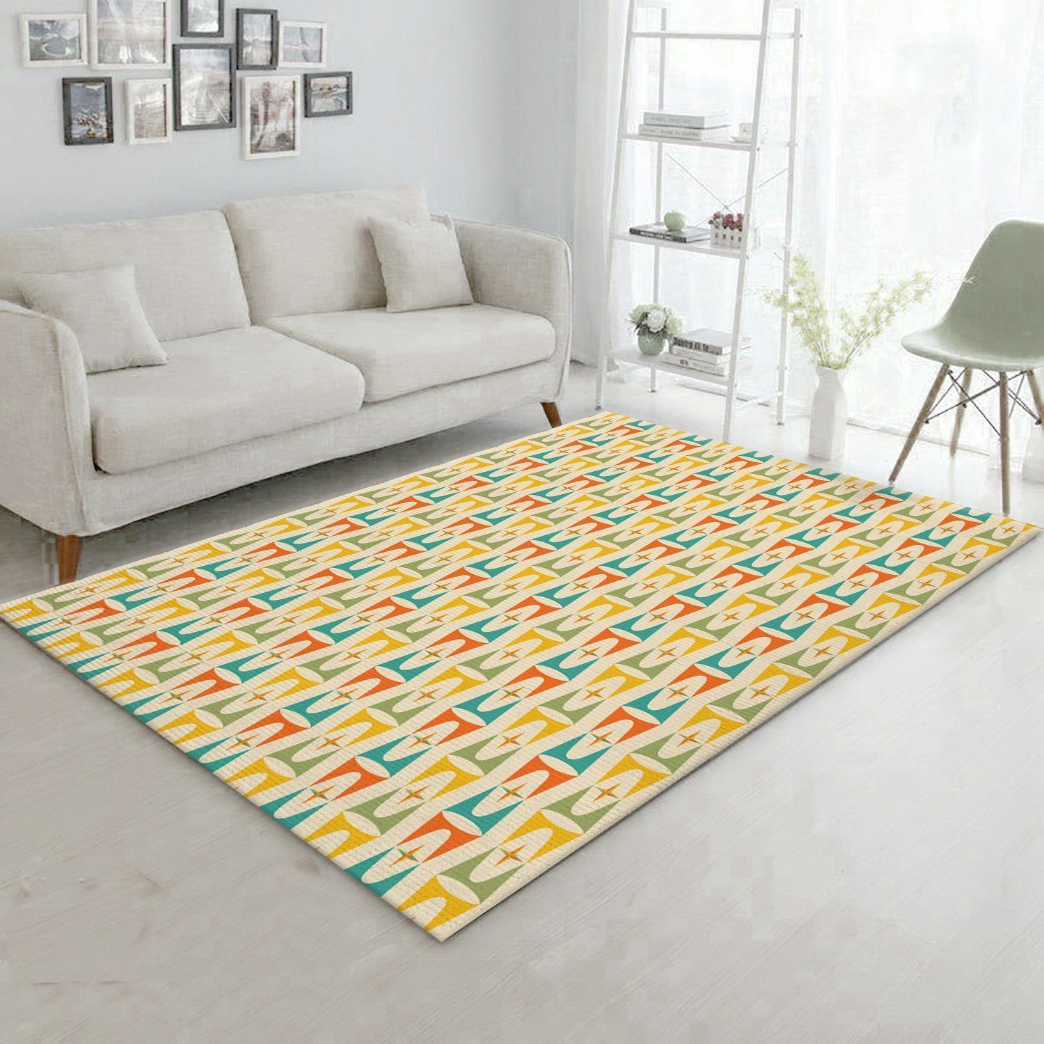 Midcentury Pattern 85 Area Rug, Living room and bedroom Rug, US Gift Decor - Indoor Outdoor Rugs