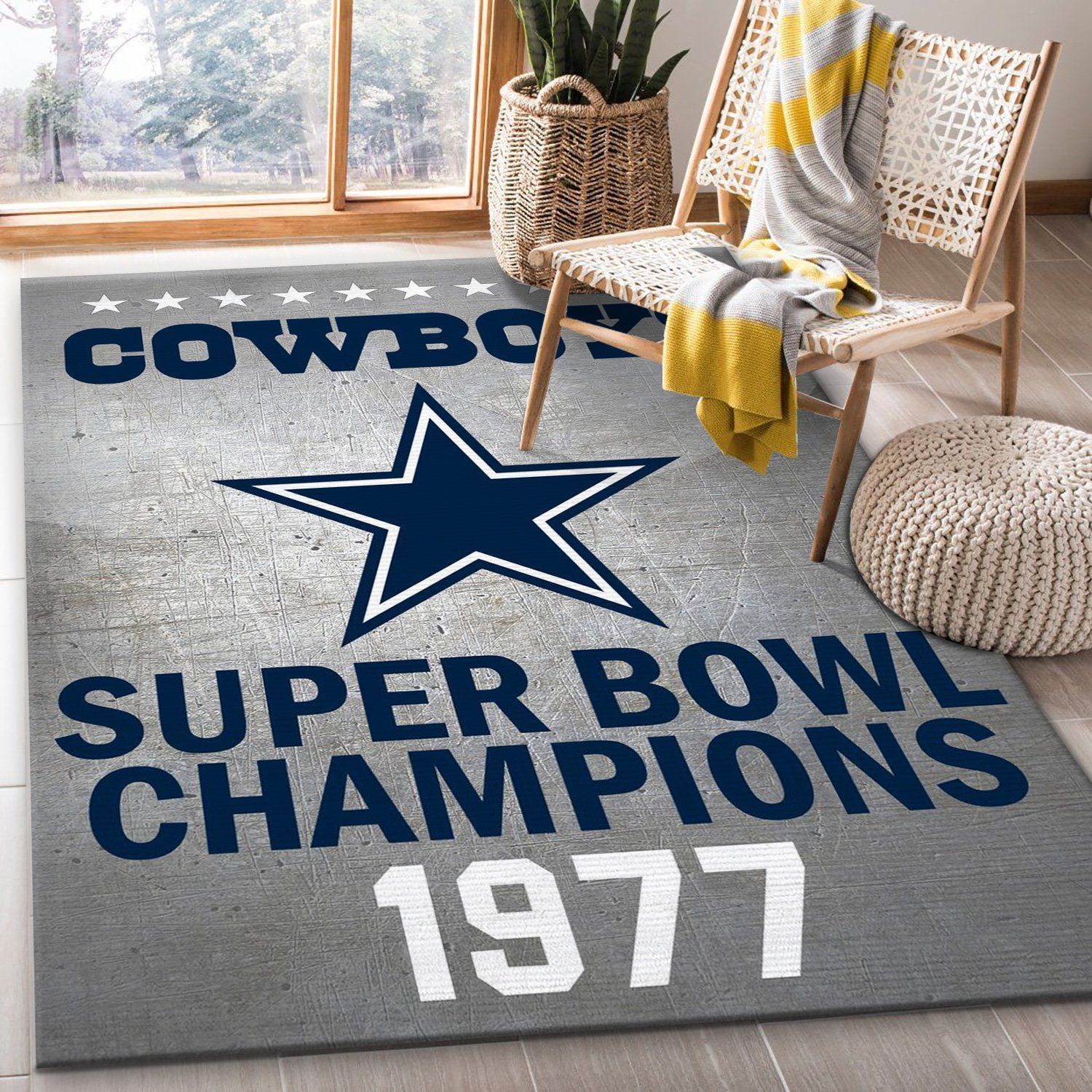 Dallas Cowboys 1977 Nfl Area Rug Bedroom Rug Christmas Gift US Decor - Indoor Outdoor Rugs