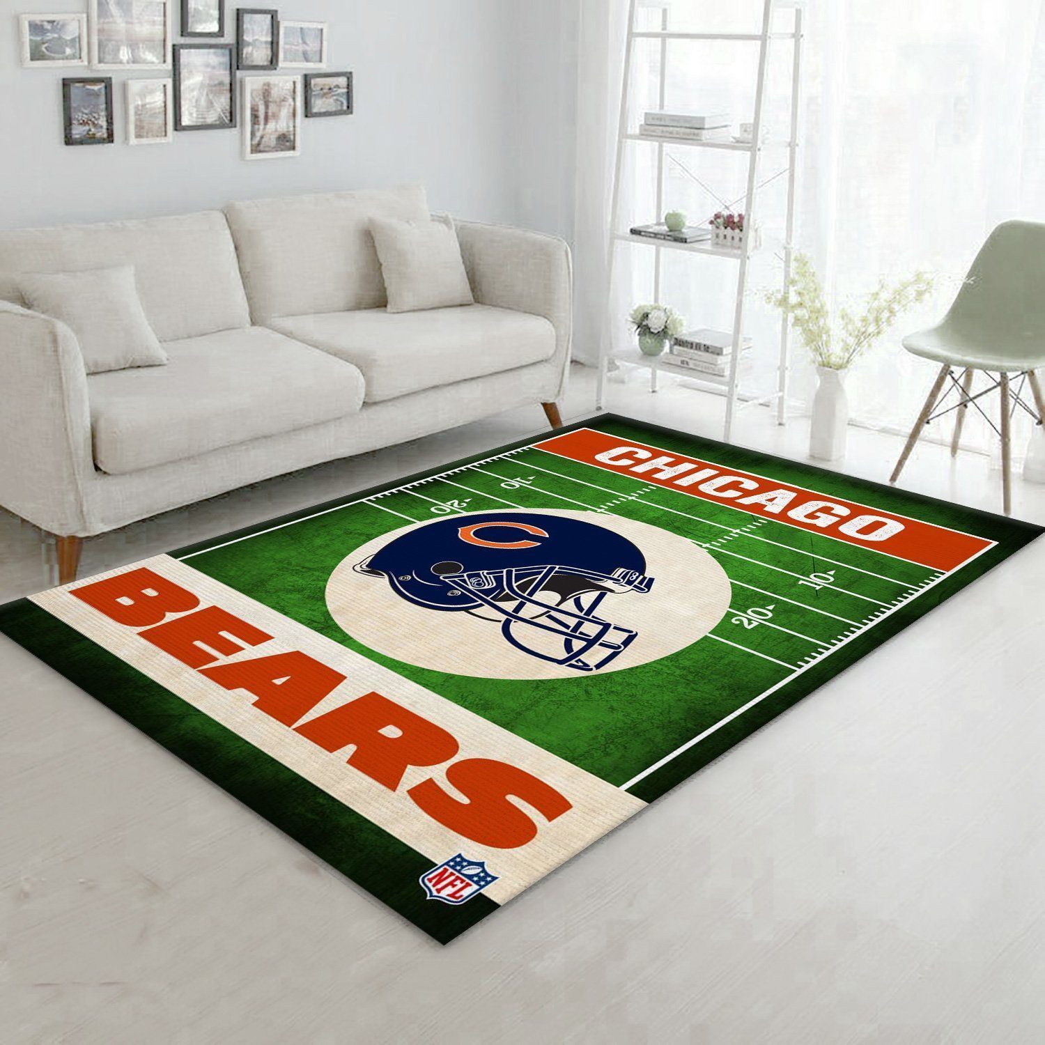 Chicago Bears End Zone Nfl Area Rug Bedroom Rug US Gift Decor - Indoor Outdoor Rugs