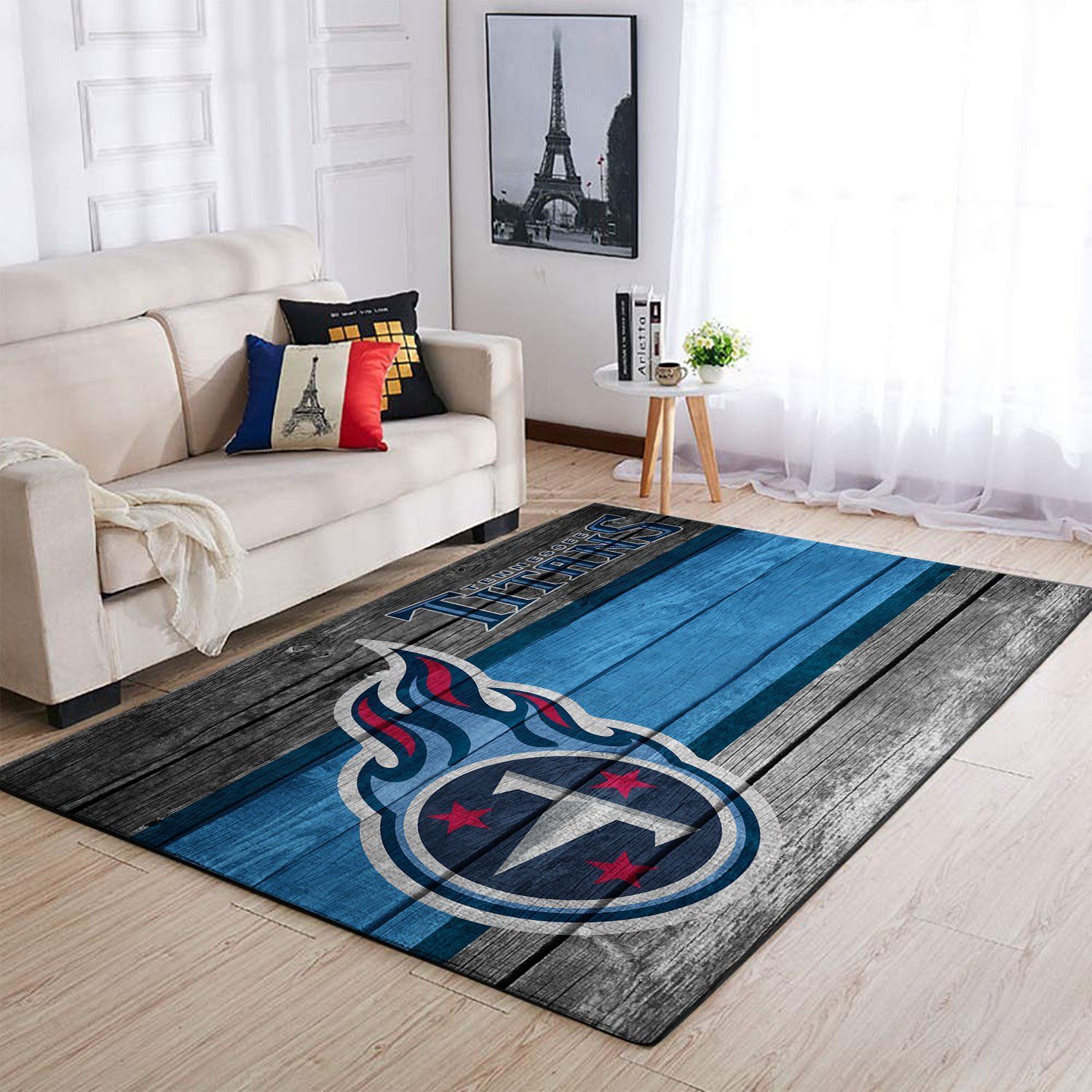 Tennessee Titans Nfl Team Logo Wooden Style Style Nice Gift Home Decor Rectangle Area Rug - Indoor Outdoor Rugs