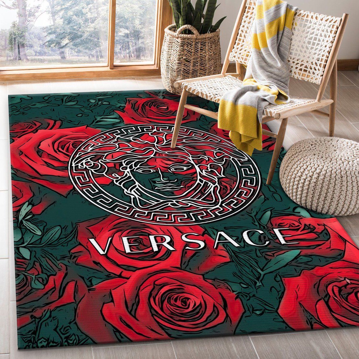 Versace Area Rug Living Room Rug Christmas Gift US Decor - Indoor Outdoor Rugs