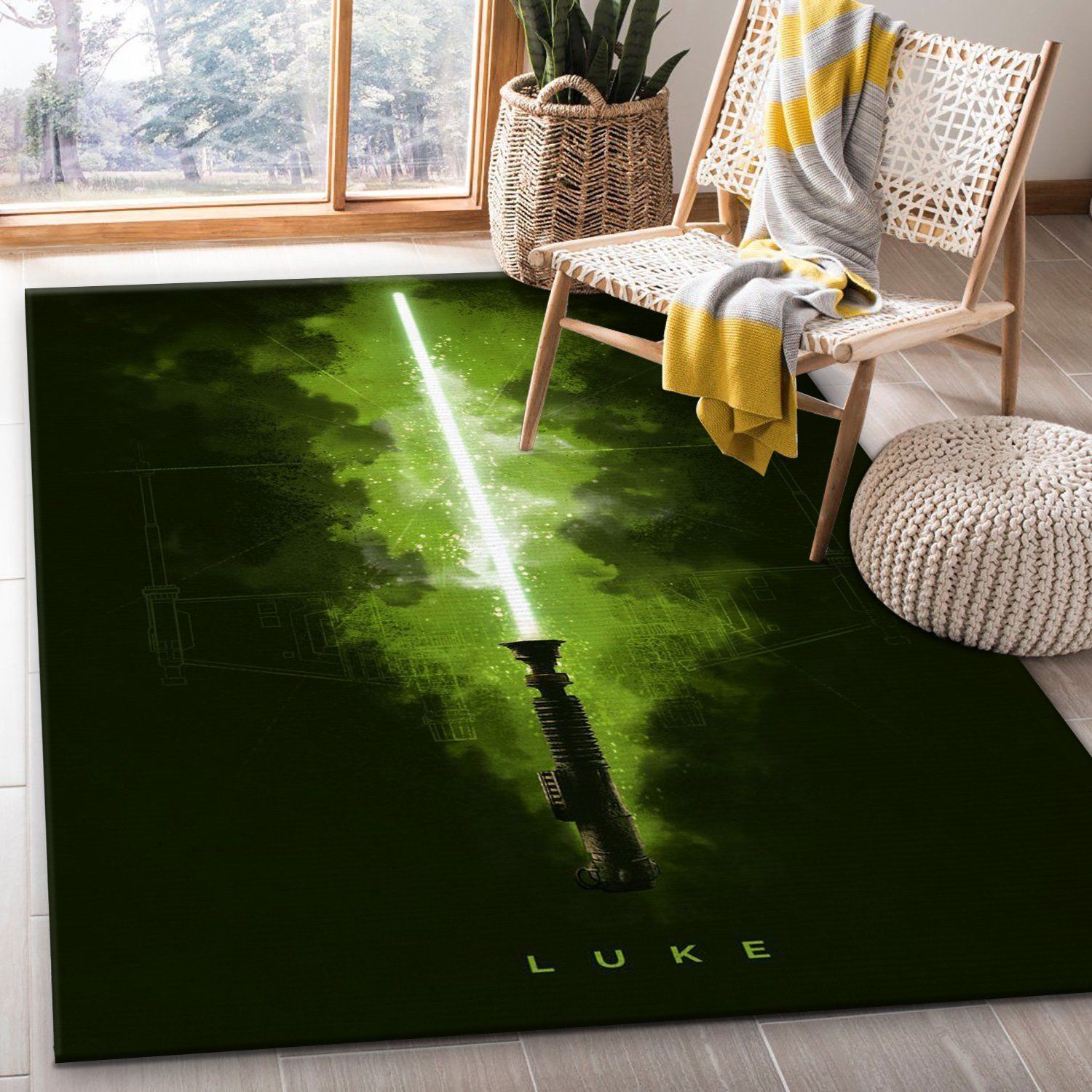 Luke Area Rug Star Wars Lightsabers Rug Christmas Gift US Decor - Indoor Outdoor Rugs