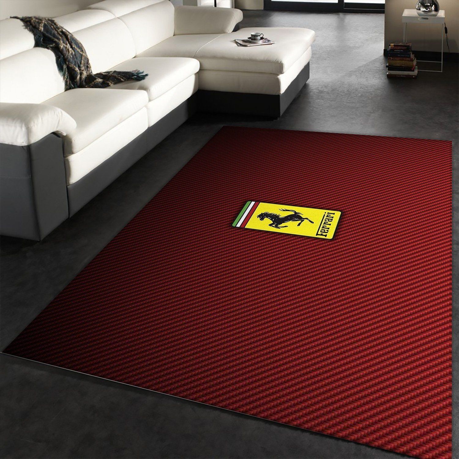 Funmozar Ferrari Logo Area Rug For Christmas Bedroom Family Gift US Decor - Indoor Outdoor Rugs