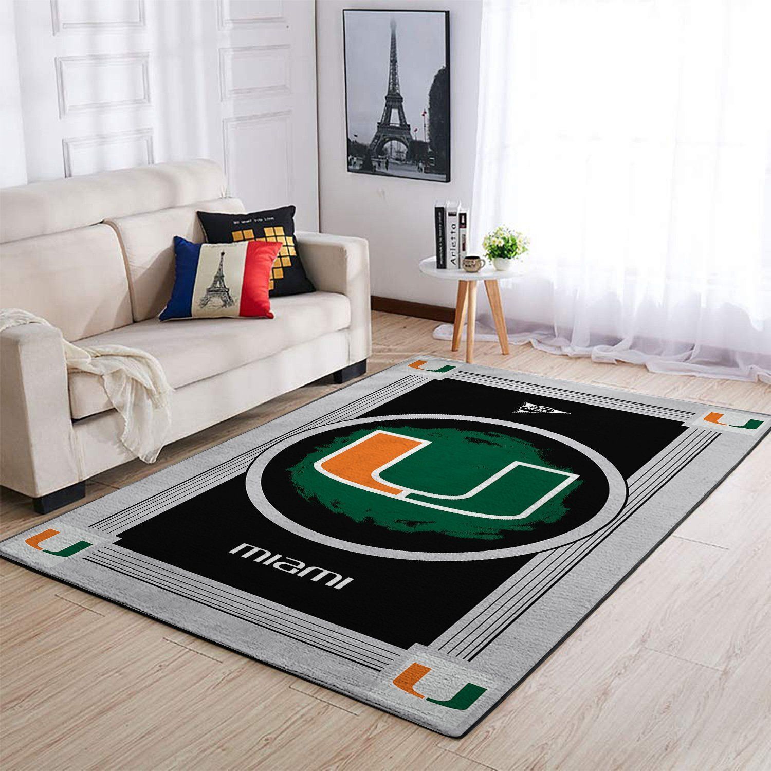 Miami Hurricanes Ncaa Team Logo Nice Gift Home Decor Rectangle Area Rug - Indoor Outdoor Rugs