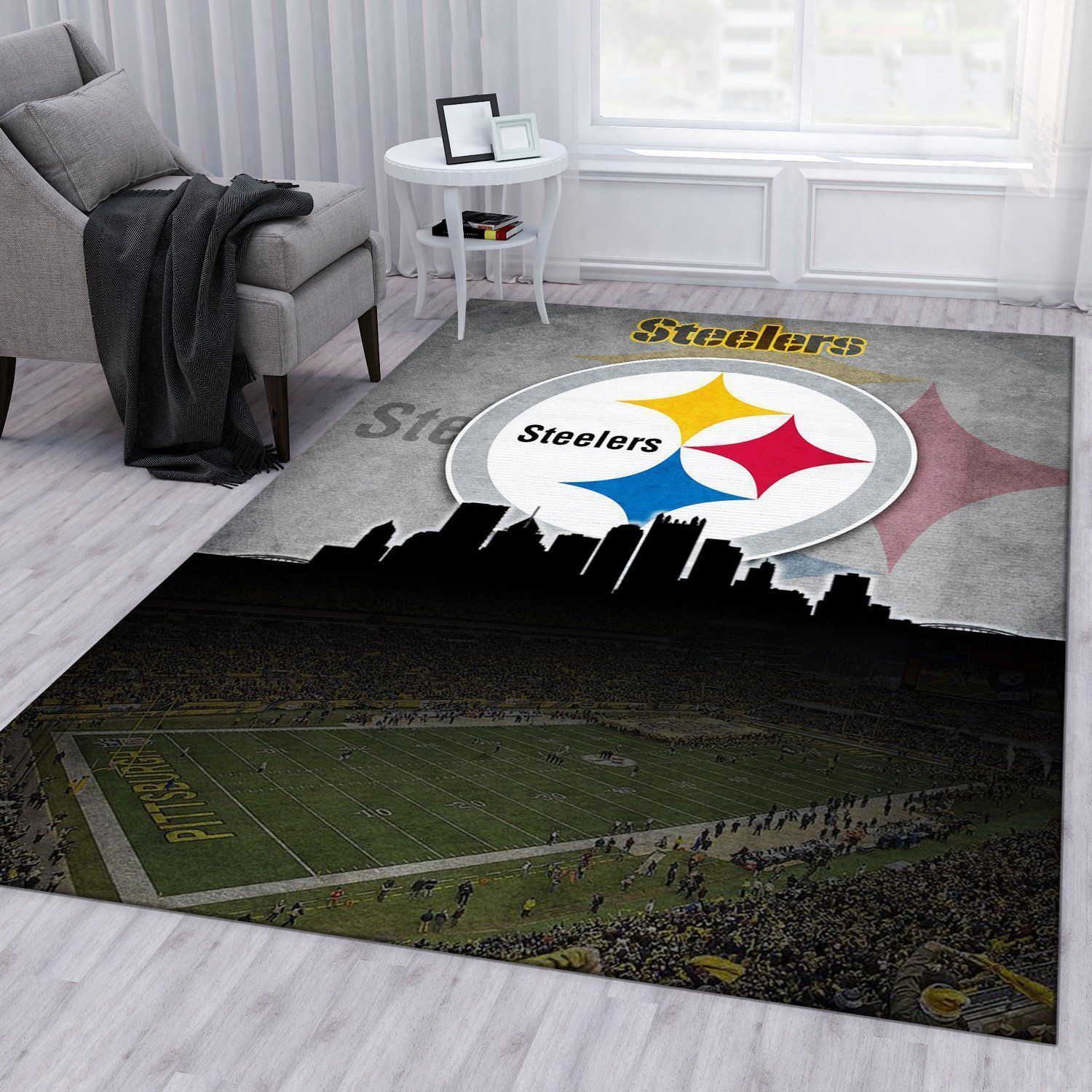 Pittsburgh Steelers NFL Rug Living Room Rug Christmas Gift US Decor - Indoor Outdoor Rugs