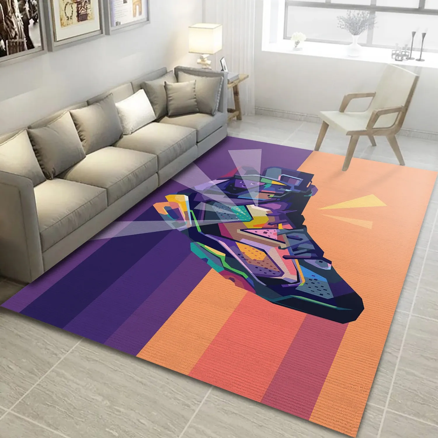 Sneakersss , Living Room Rug - US Gift Decor - Indoor Outdoor Rugs