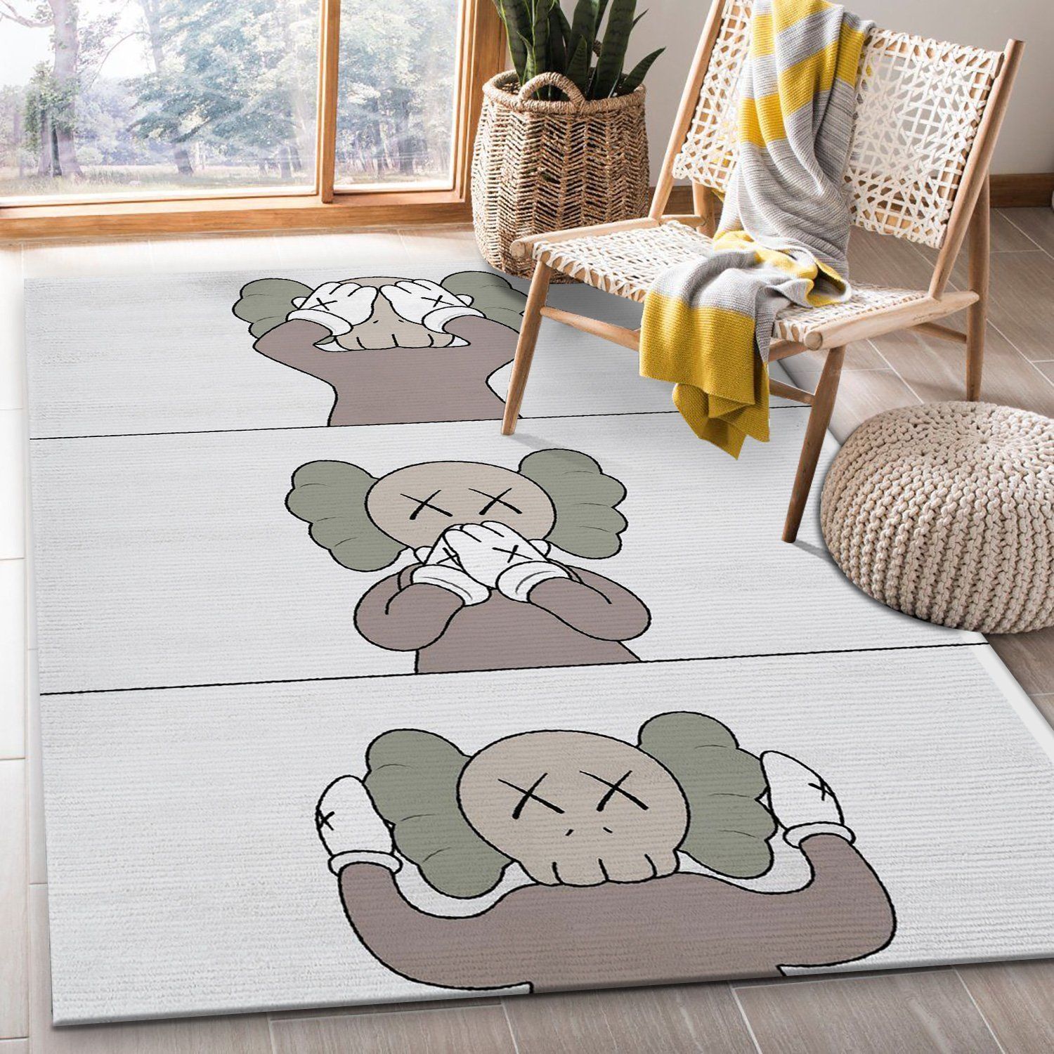 Kaws Area Rug Living Room Rug Home Decor Floor Decor - Indoor Outdoor Rugs