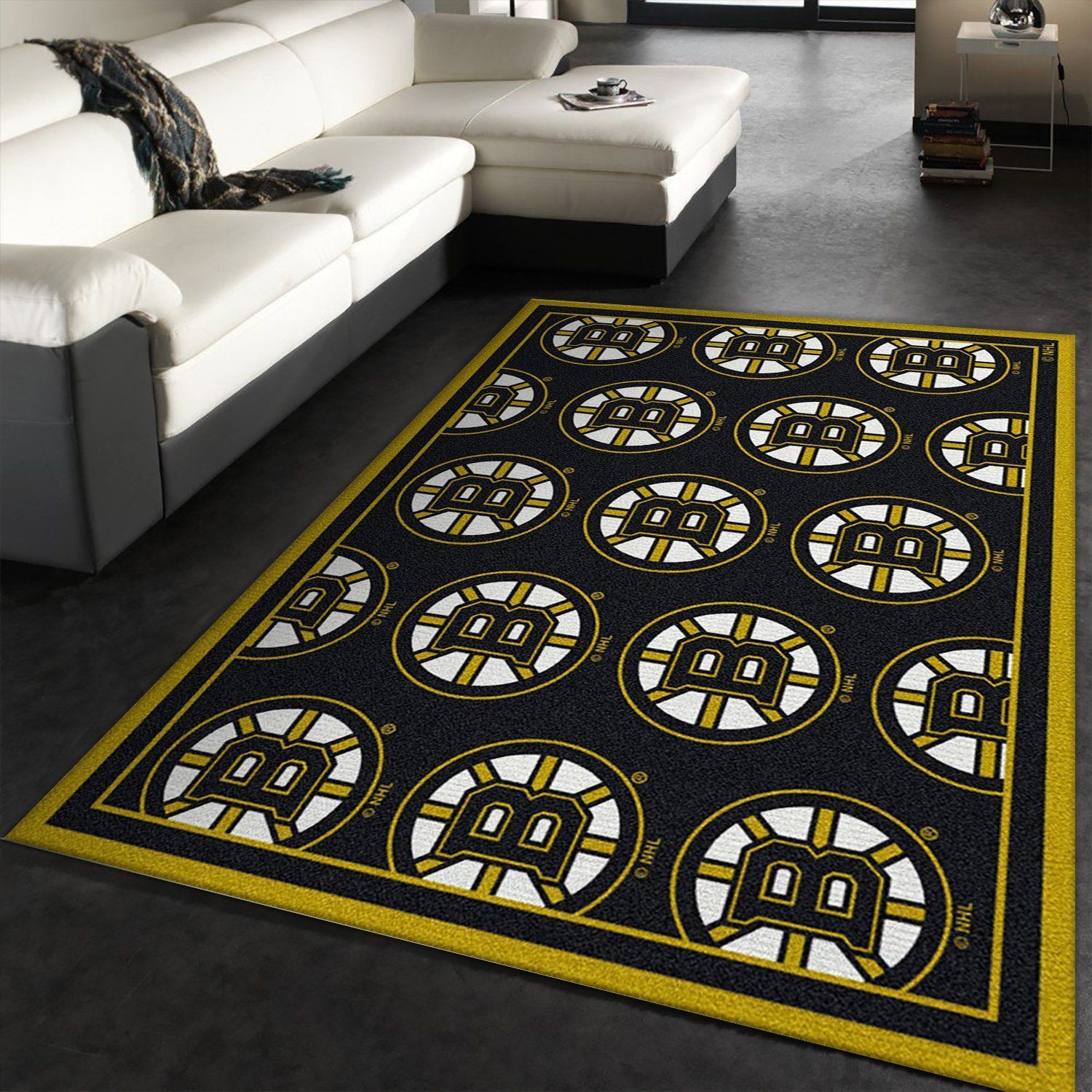 Nhl Repeat Boston Bruins Area Rug Carpet, Kitchen Rug, Home US Decor - Indoor Outdoor Rugs