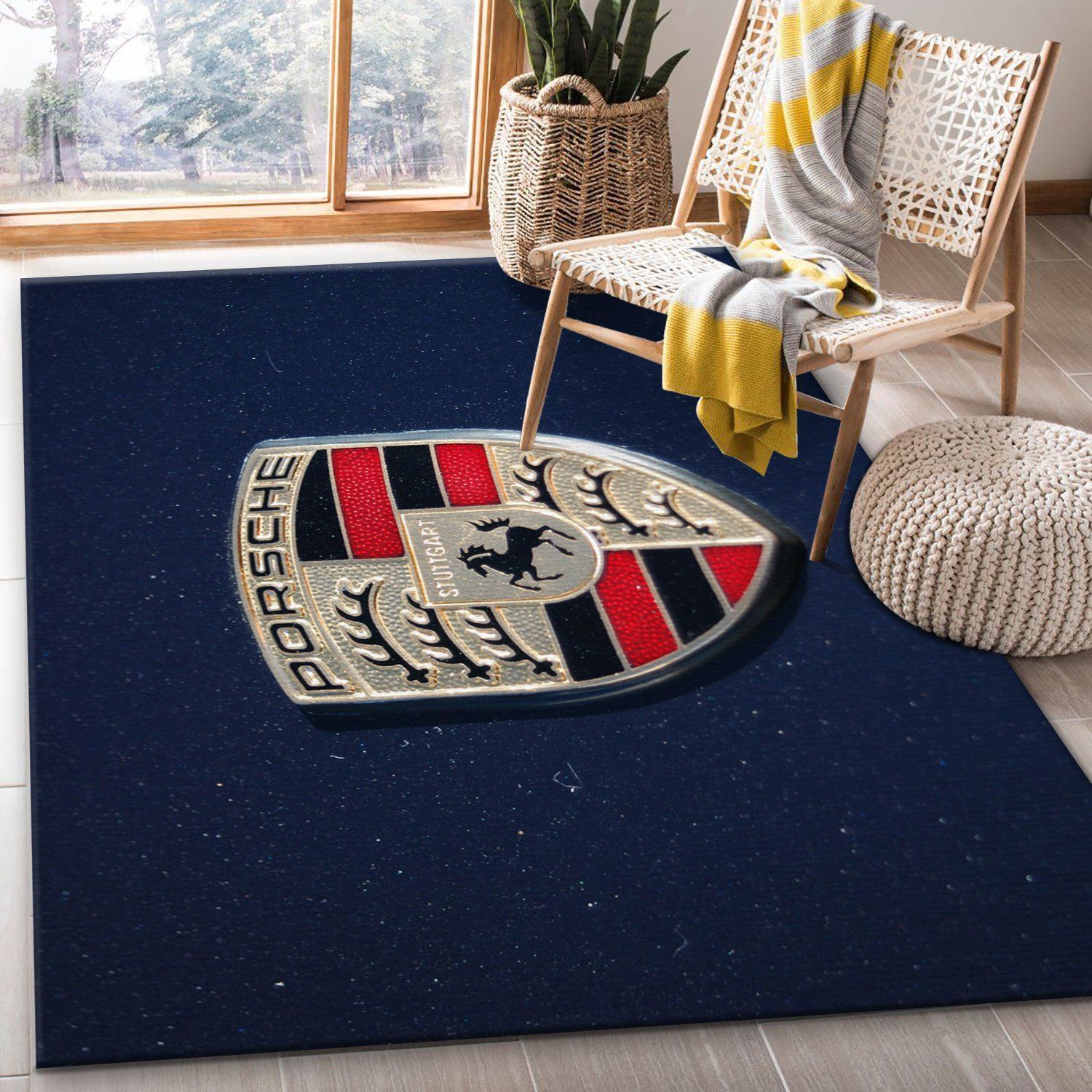 Porsche Logo Ver13 Area Rug For Christmas Bedroom Rug Home Decor Floor Decor - Indoor Outdoor Rugs