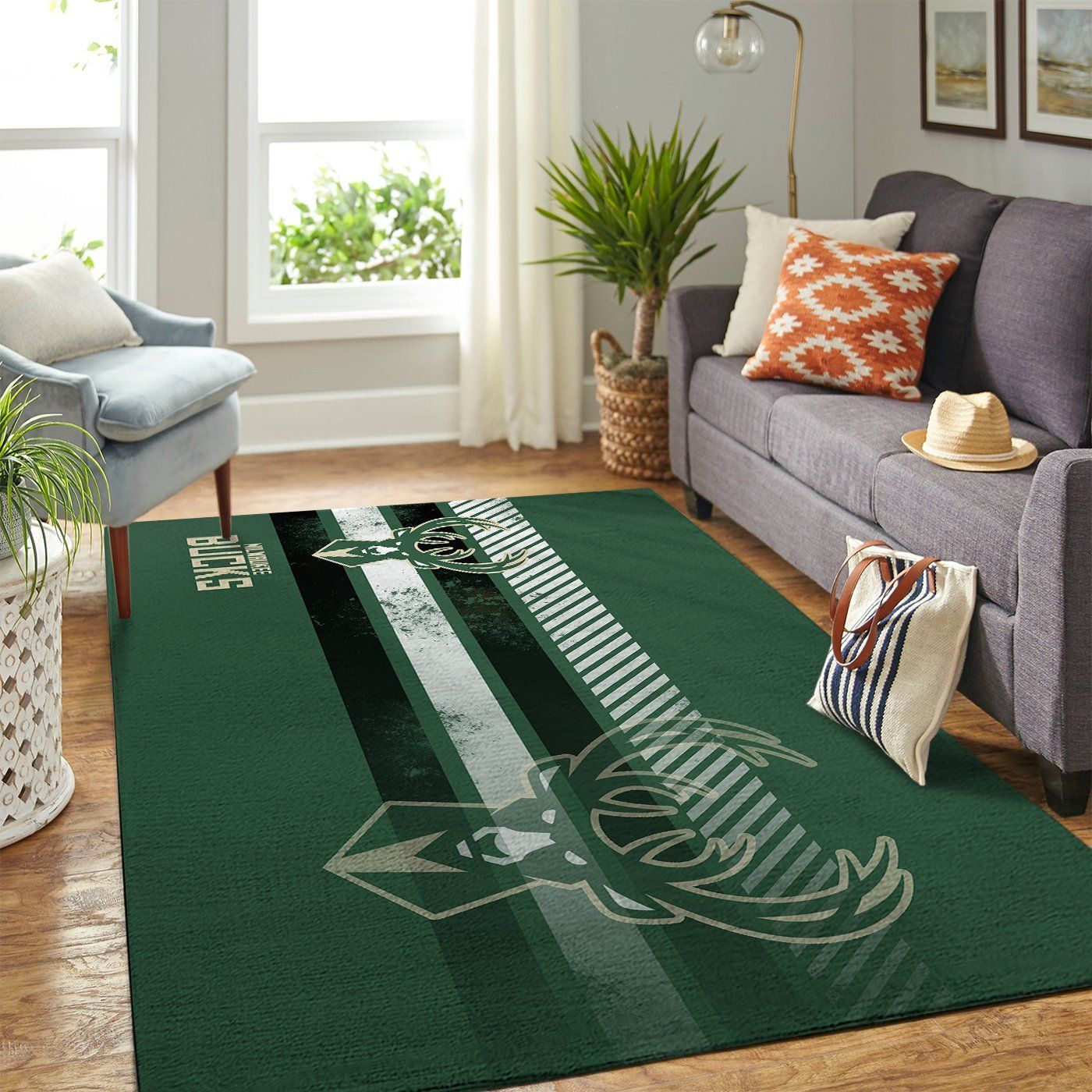 Milwaukee Bucks Nba Team Logo Nice Gift Home Decor Rectangle Area Rug - Indoor Outdoor Rugs