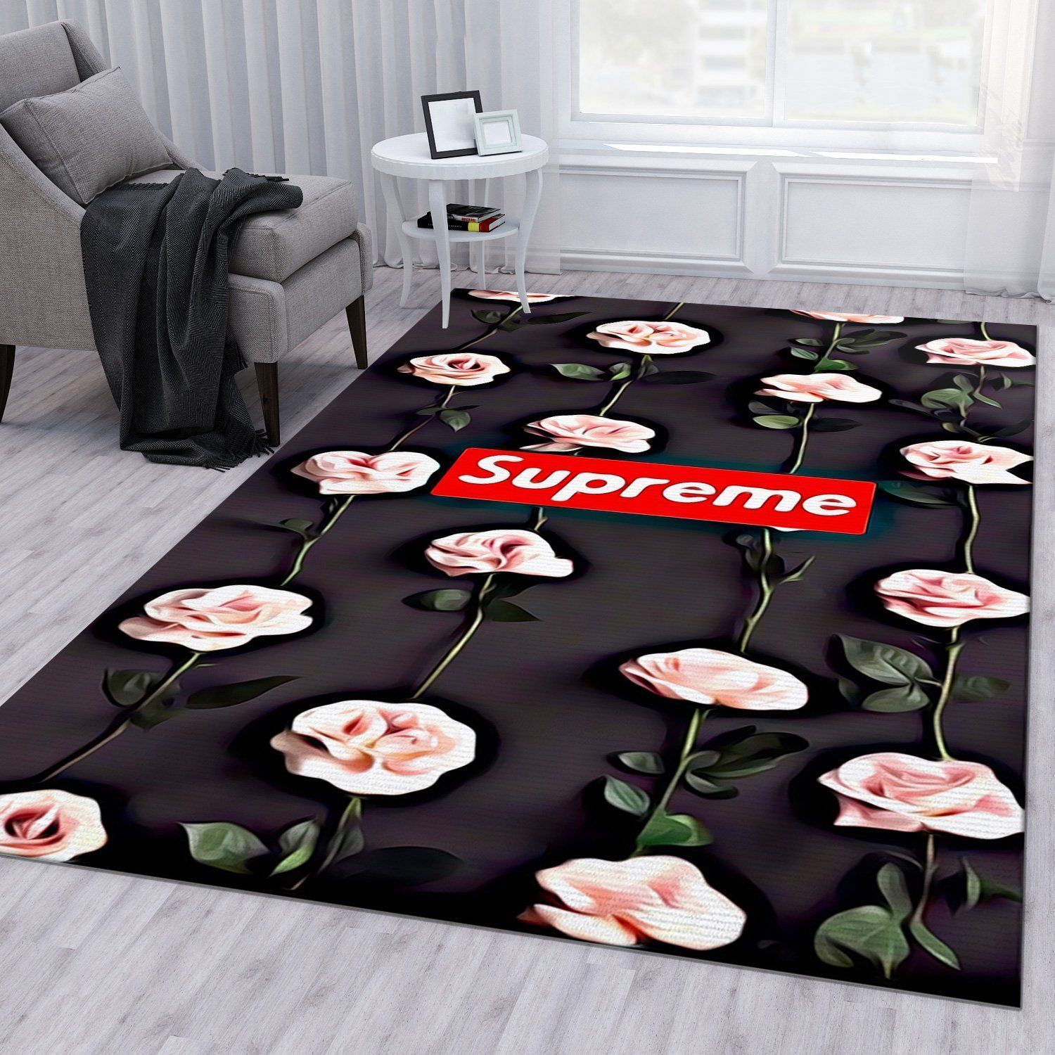 Supreme Rose V6 Area Rug For Gift Living Room Rug Christmas Gift US Decor - Indoor Outdoor Rugs