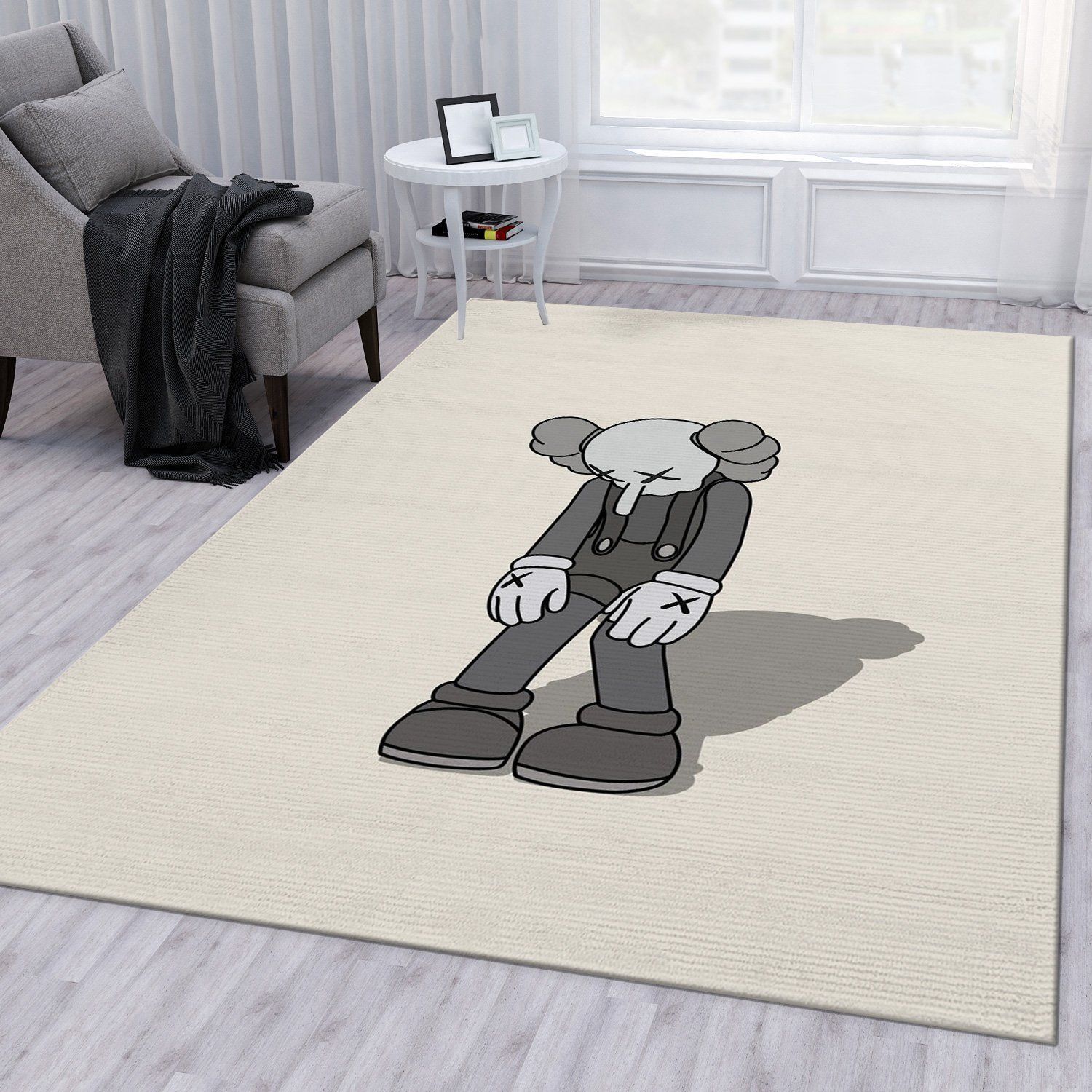 Kaws Small Lie Figure Rug Living Room Rug Christmas Gift US Decor - Indoor Outdoor Rugs