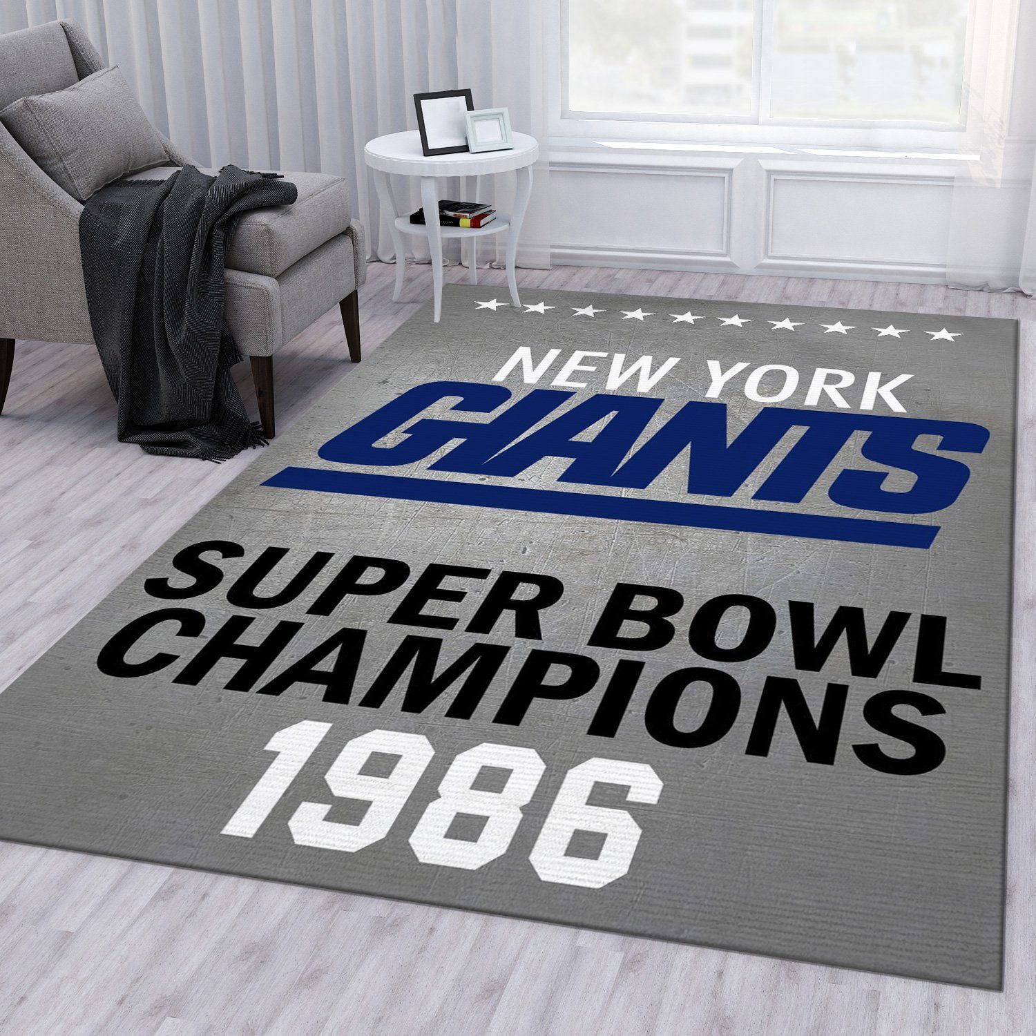 New York Giants 1986 Nfl Area Rug Living Room Rug US Gift Decor - Indoor Outdoor Rugs