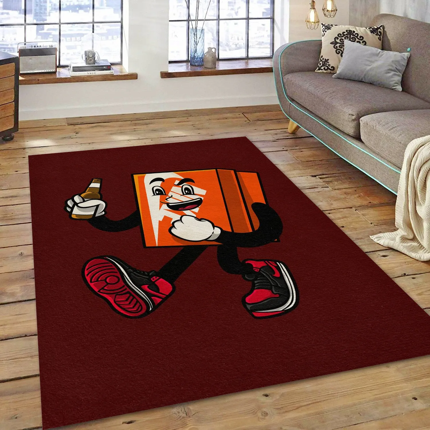 Sneaker Head Fashion Logo Area Rug, Bedroom Rug - Family US Decor - Indoor Outdoor Rugs