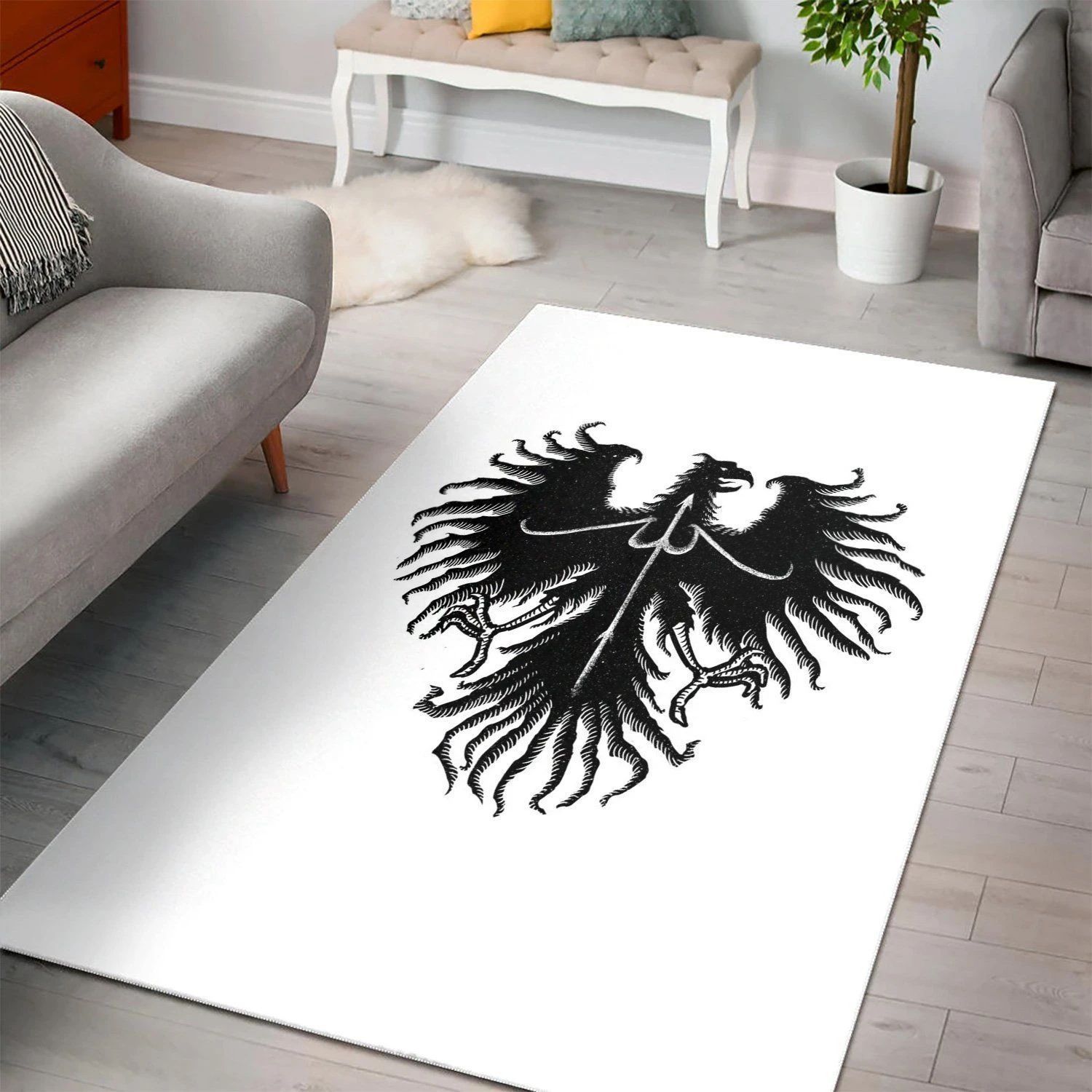 Black Eagle Carpet Living Room, Room Rugs, Floor Decor Home Decor - Indoor Outdoor Rugs