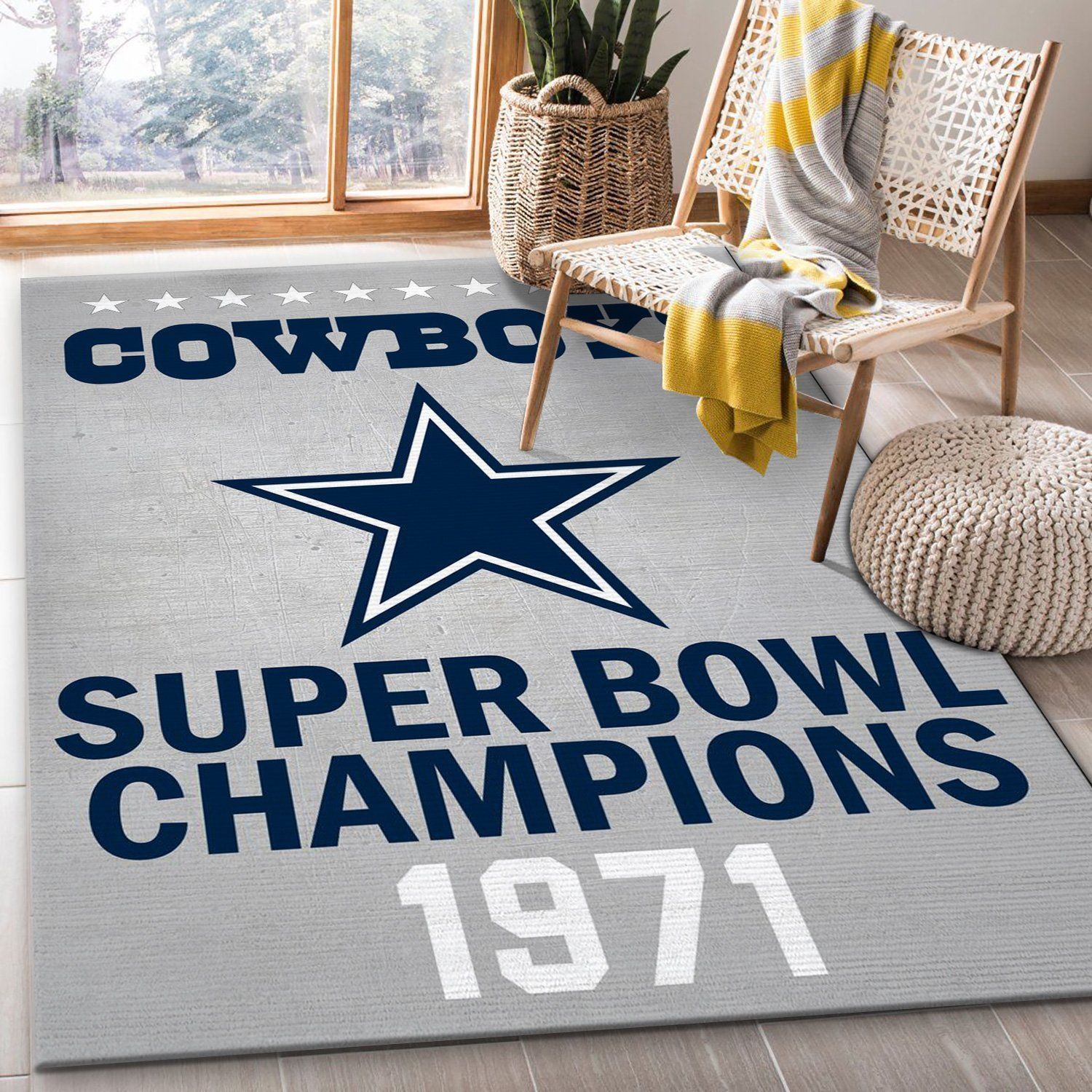 Dallas Cowboys 1971 Nfl Area Rug Living Room Rug Home Decor Floor Decor - Indoor Outdoor Rugs