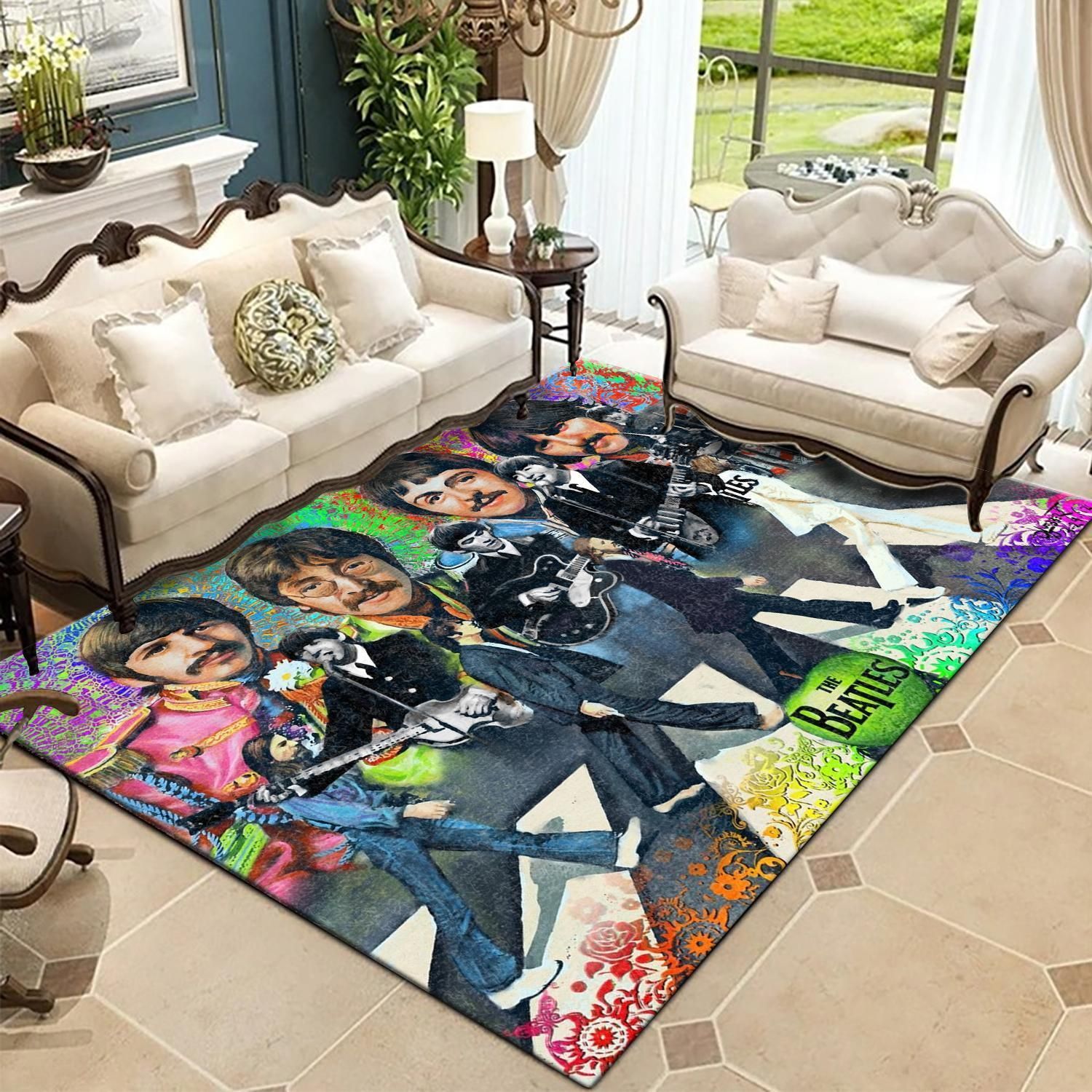 Legend The Beatle Crossing Abbey Road Colorful Drawing Living Room Area Rug Carpet, Kitchen Rug, Family Gift US Decor - Indoor Outdoor Rugs