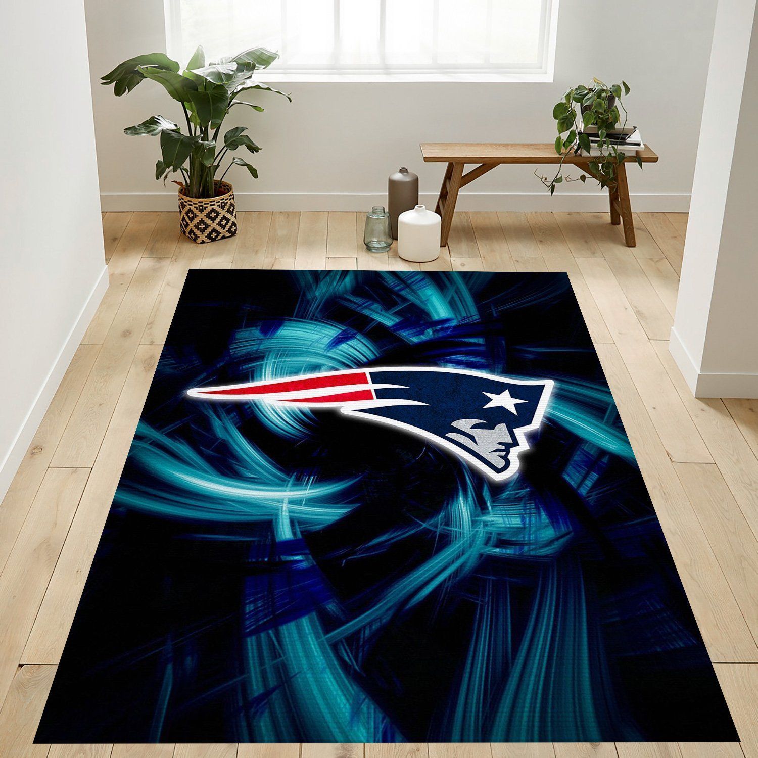 New England Patriots Nfl Team Logo Rug Living Room Rug US Gift Decor - Indoor Outdoor Rugs