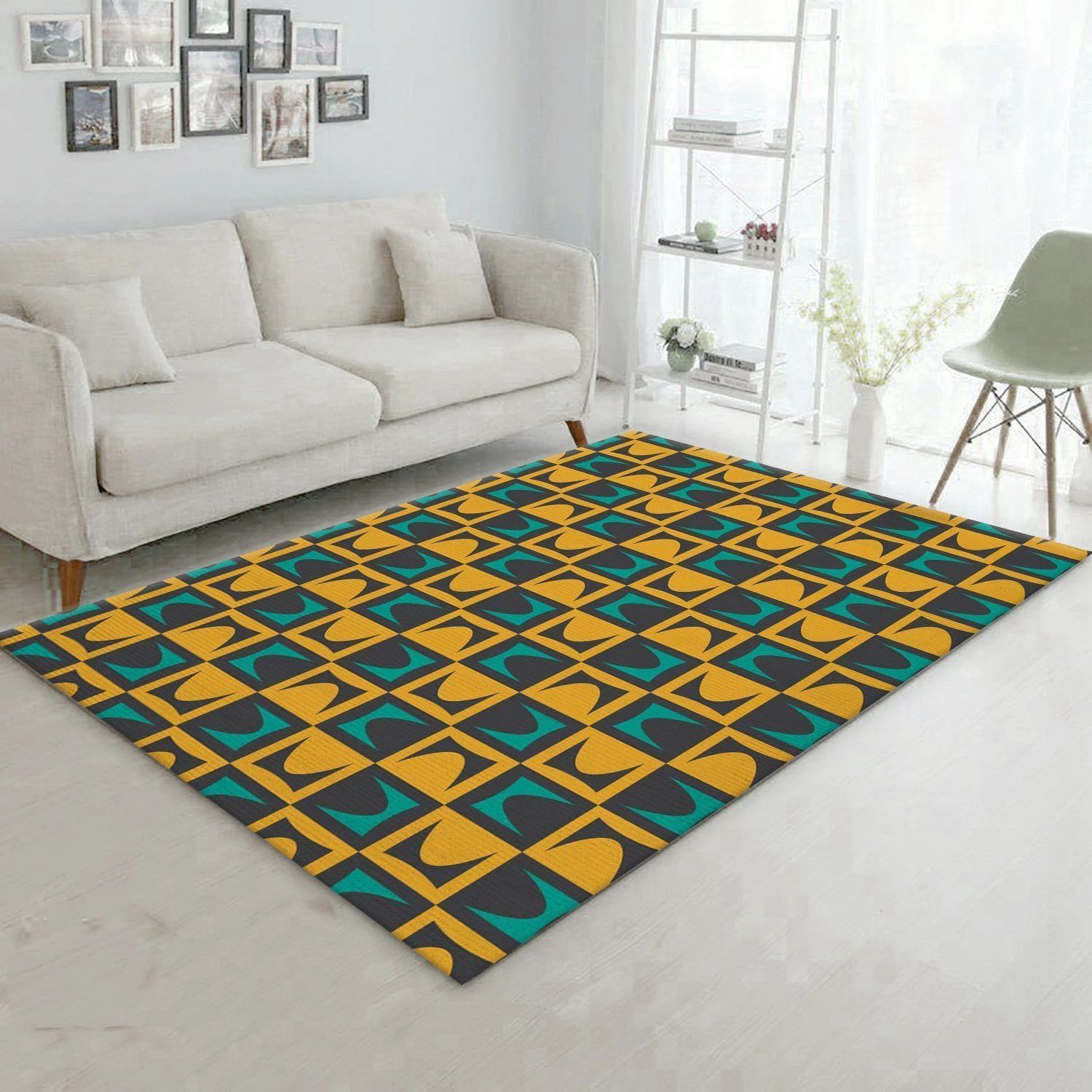 Midcentury Pattern 33 Area Rug Carpet, Living Room Rug, US Gift Decor - Indoor Outdoor Rugs