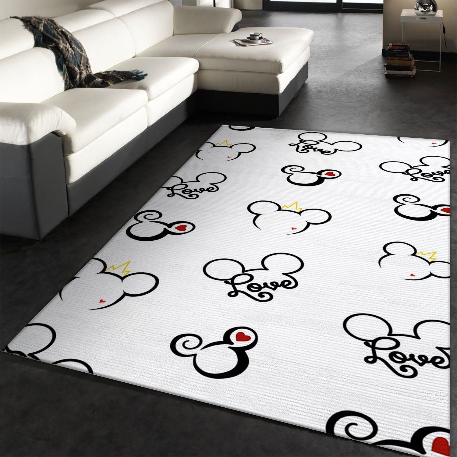 Mickey Mouse Silhouette Area Rug Carpet, Living Room Rug, US Gift Decor - Indoor Outdoor Rugs