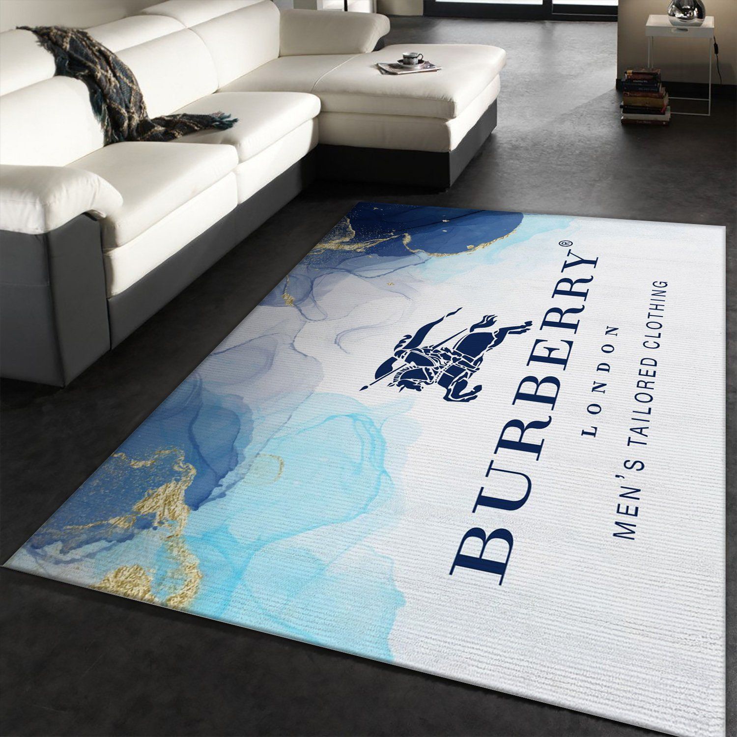 Burberry Rectangle Rug Living Room Rug Home Decor Floor Decor - Indoor Outdoor Rugs