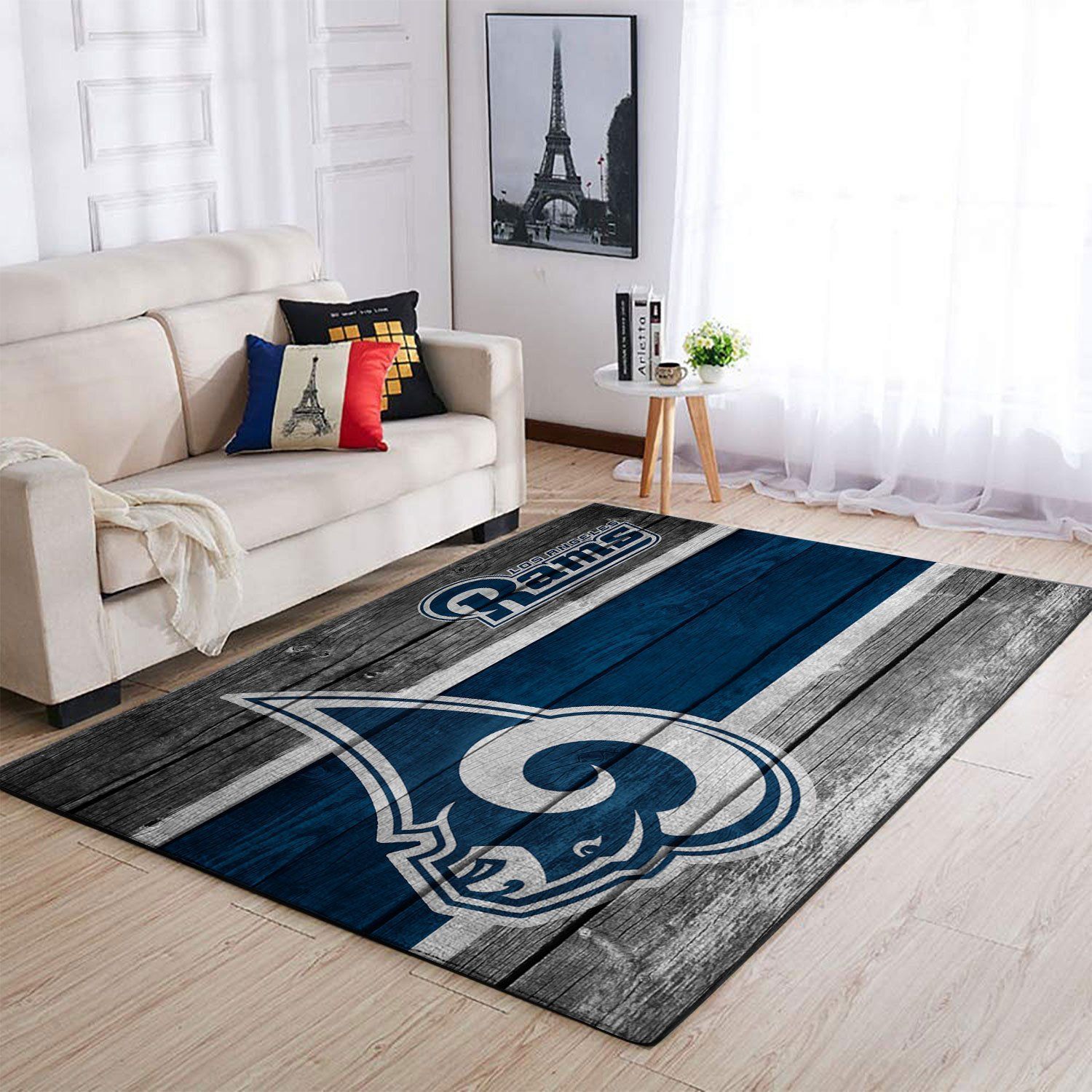 Los Angeles Rams Nfl Team Logo Wooden Style Style Nice Gift Home Decor Rectangle Area Rug - Indoor Outdoor Rugs