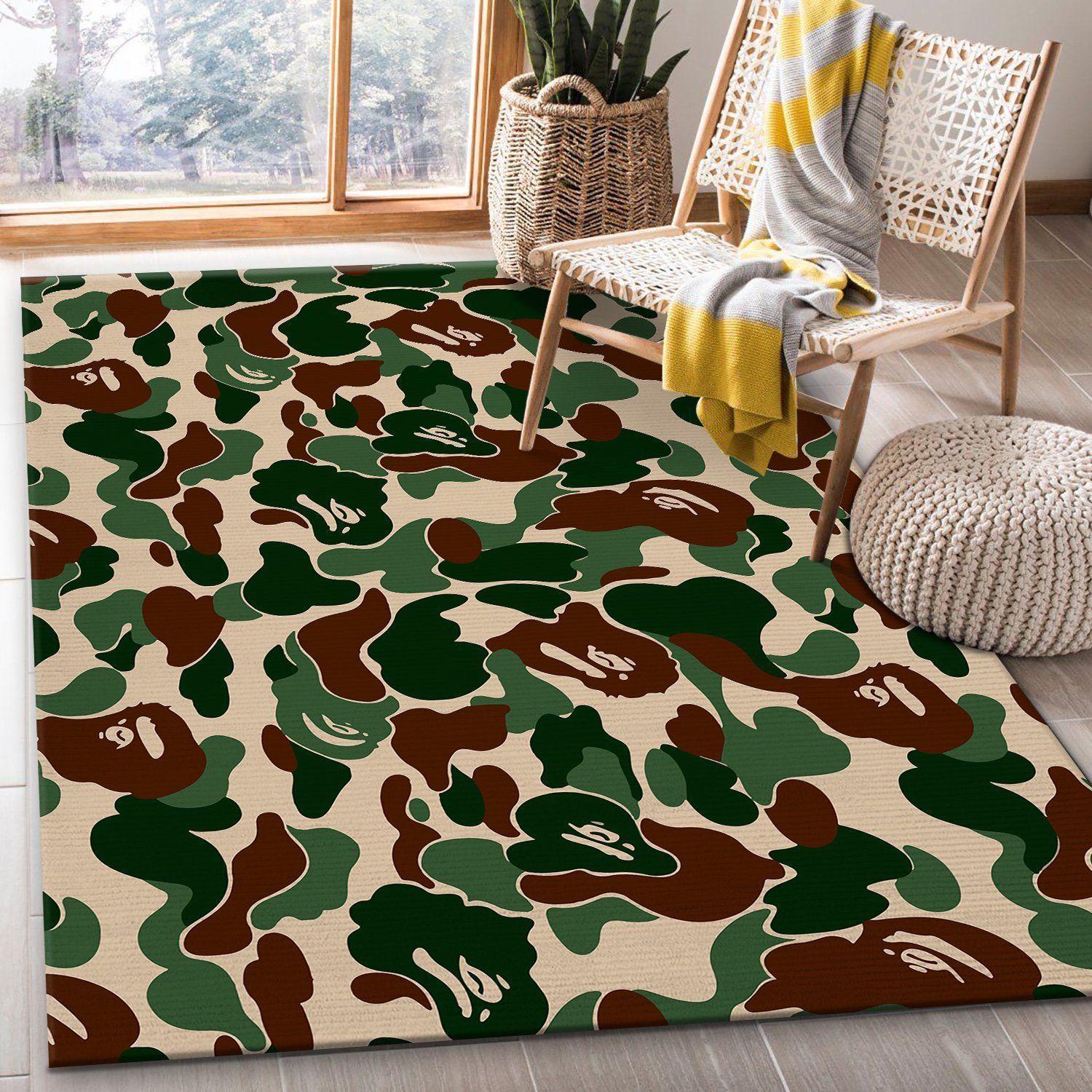 Bape Area Rug Carpet Living Room Rugs Floor Decor - Indoor Outdoor Rugs