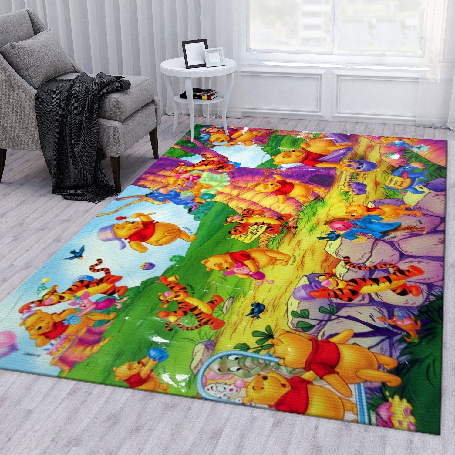 Winnie The Pooh Ver6 Area Rug Living Room Rug Christmas Gift US Decor - Indoor Outdoor Rugs