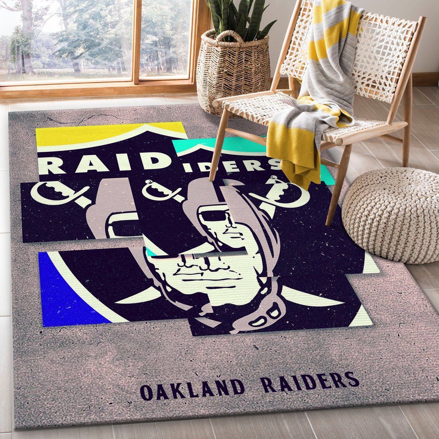 Oakland Raiders NFL Area Rug Living Room Rug Home Decor Floor Decor - Indoor Outdoor Rugs