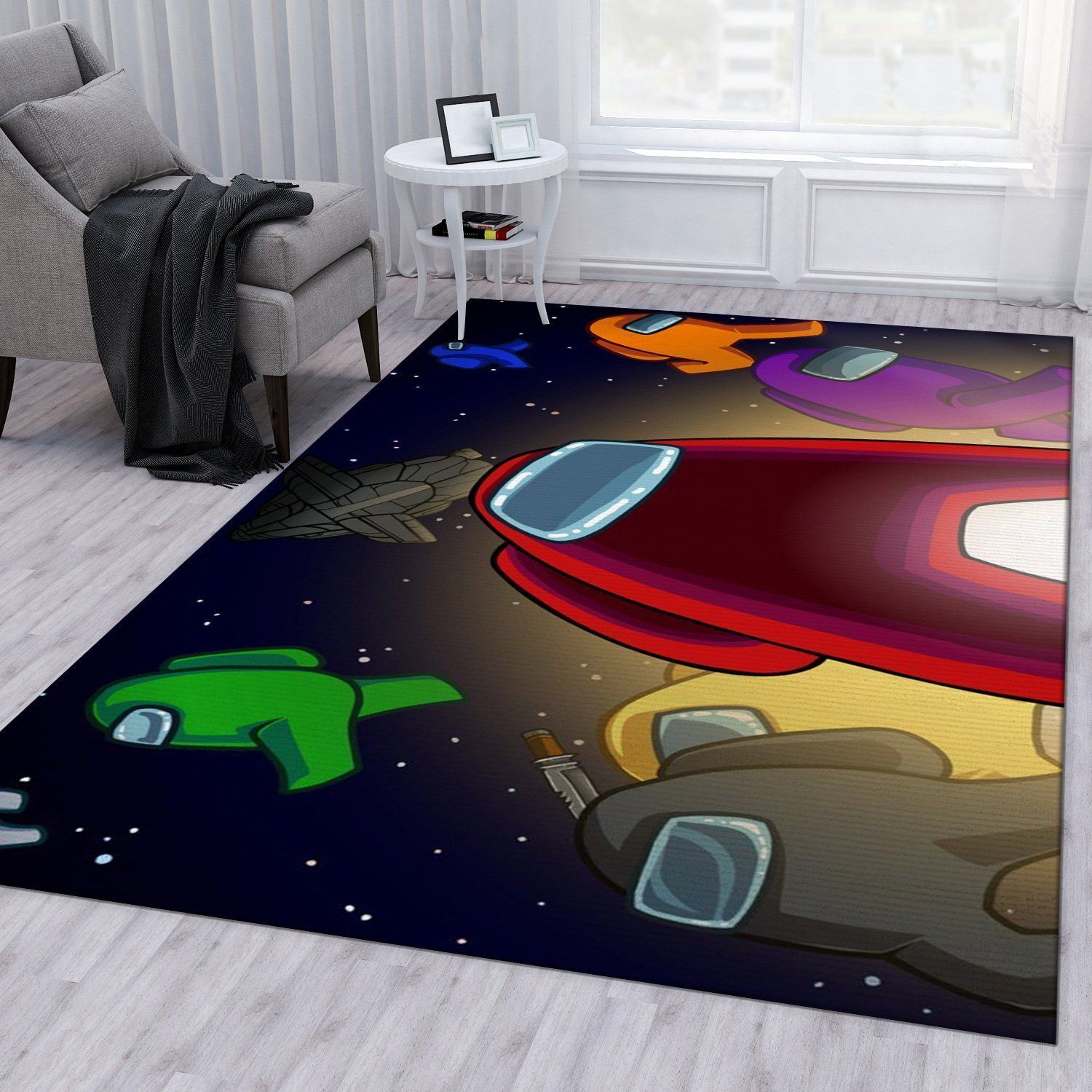 Among Us Ver2 Gaming Area Rug Bedroom Rug US Gift Decor - Indoor Outdoor Rugs