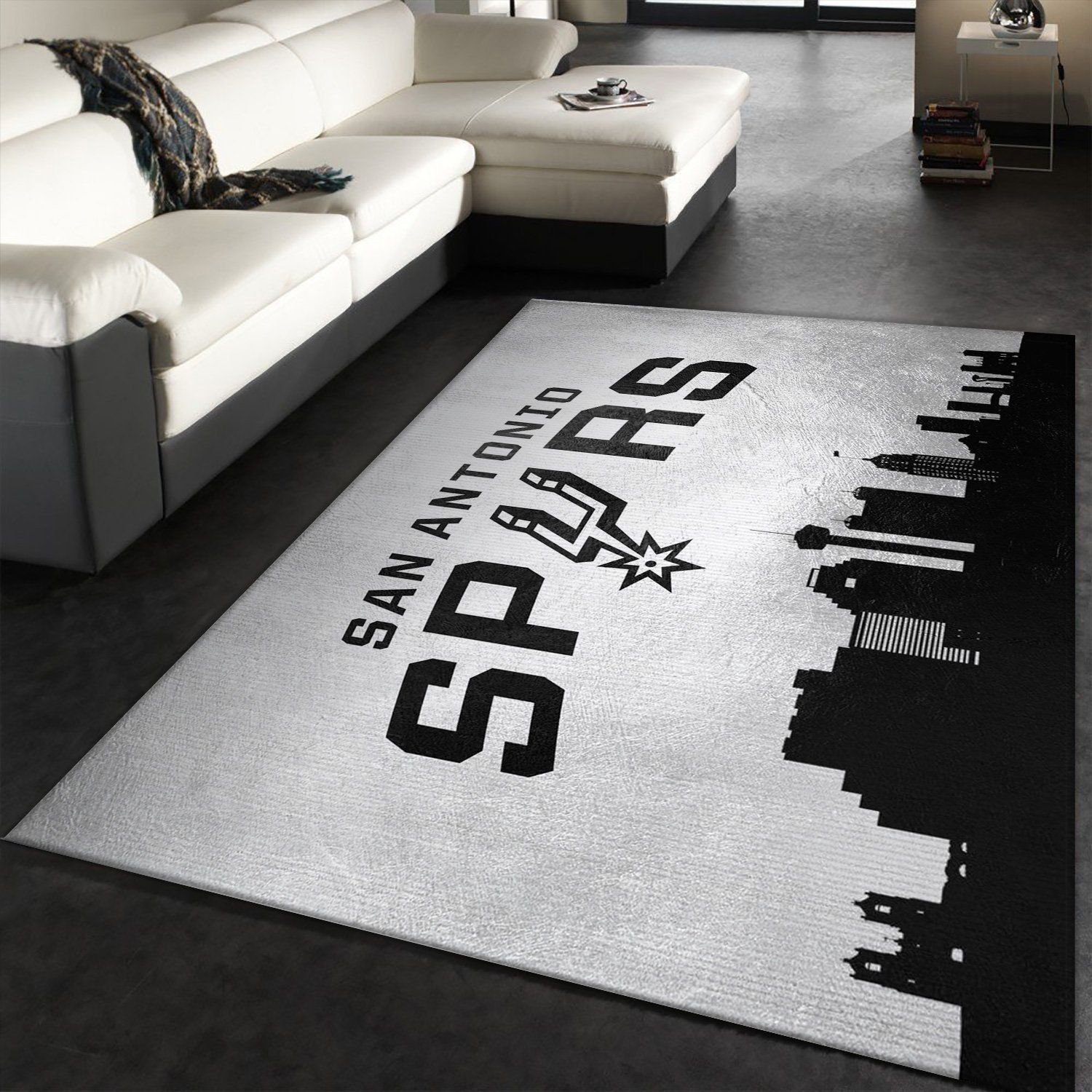 San Antonio Spurs Skyline Area Rug For Christmas, Bedroom, Home US Decor - Indoor Outdoor Rugs