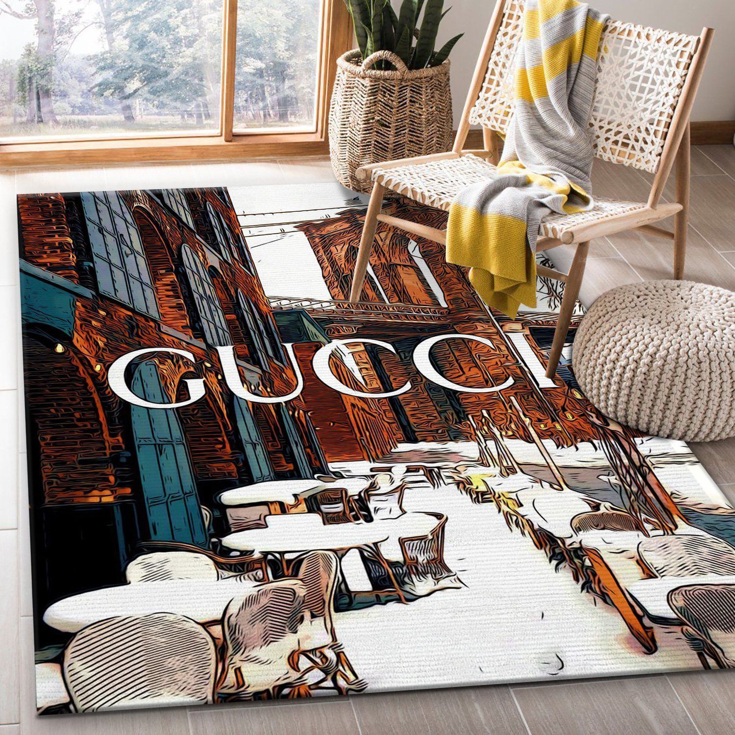 Gucci Fashion Area Rug Living Room Rug Home Decor Floor Decor - Indoor Outdoor Rugs