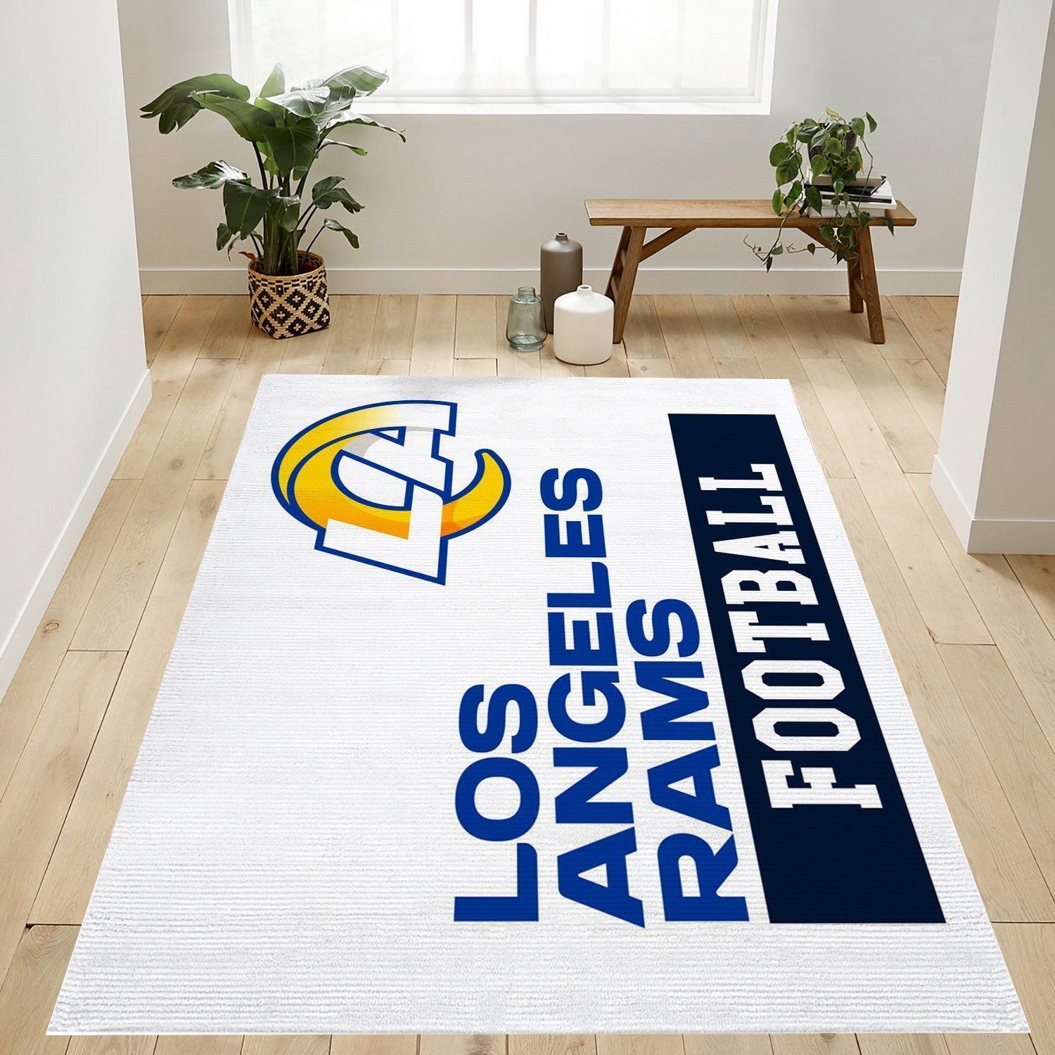 Los Angeles Rams 2020 Nfl Team Logo Rug Living Room Rug Home Decor Floor Decor - Indoor Outdoor Rugs