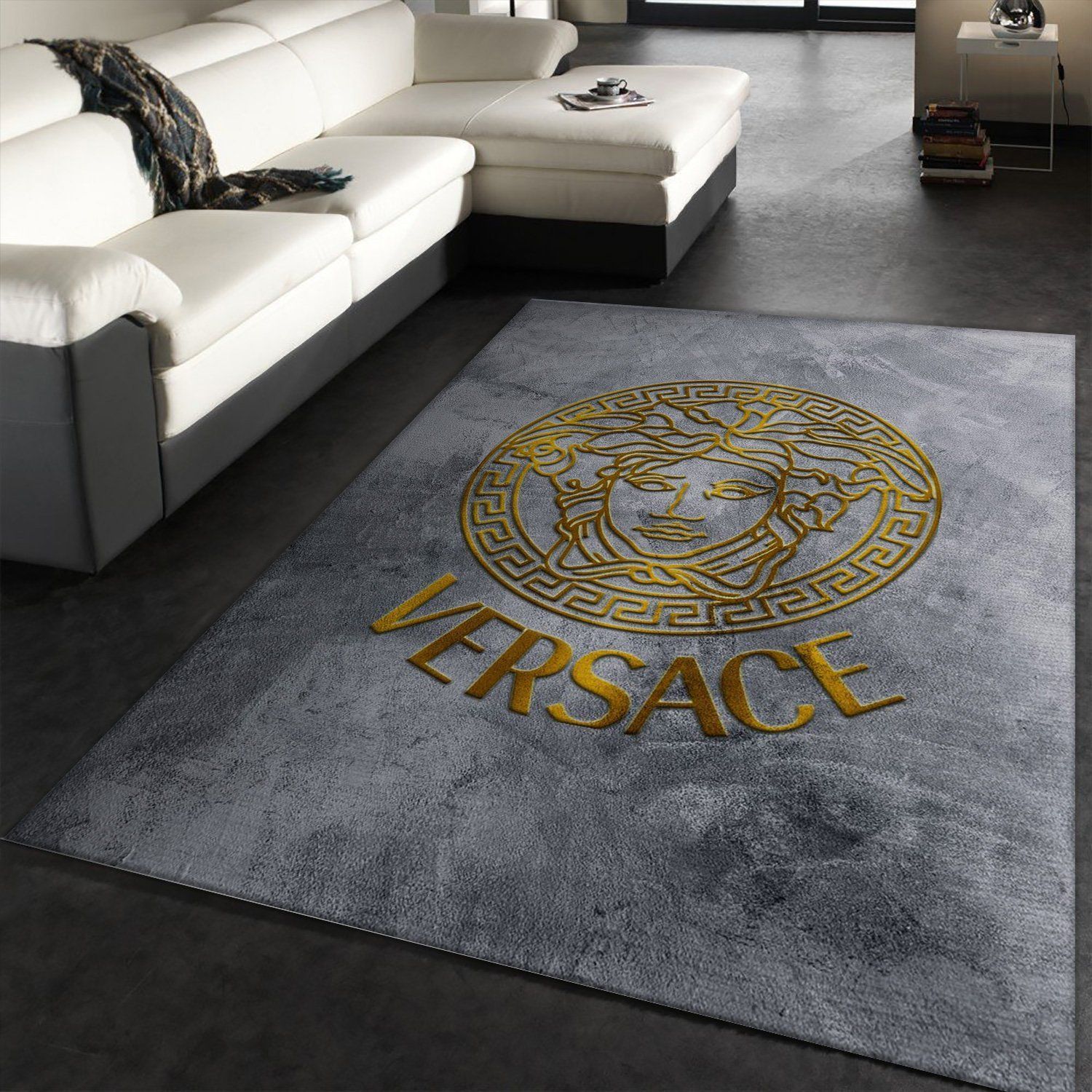 Versace Rectangle Rug Fashion Brand Rug Christmas Gift US Decor - Indoor Outdoor Rugs