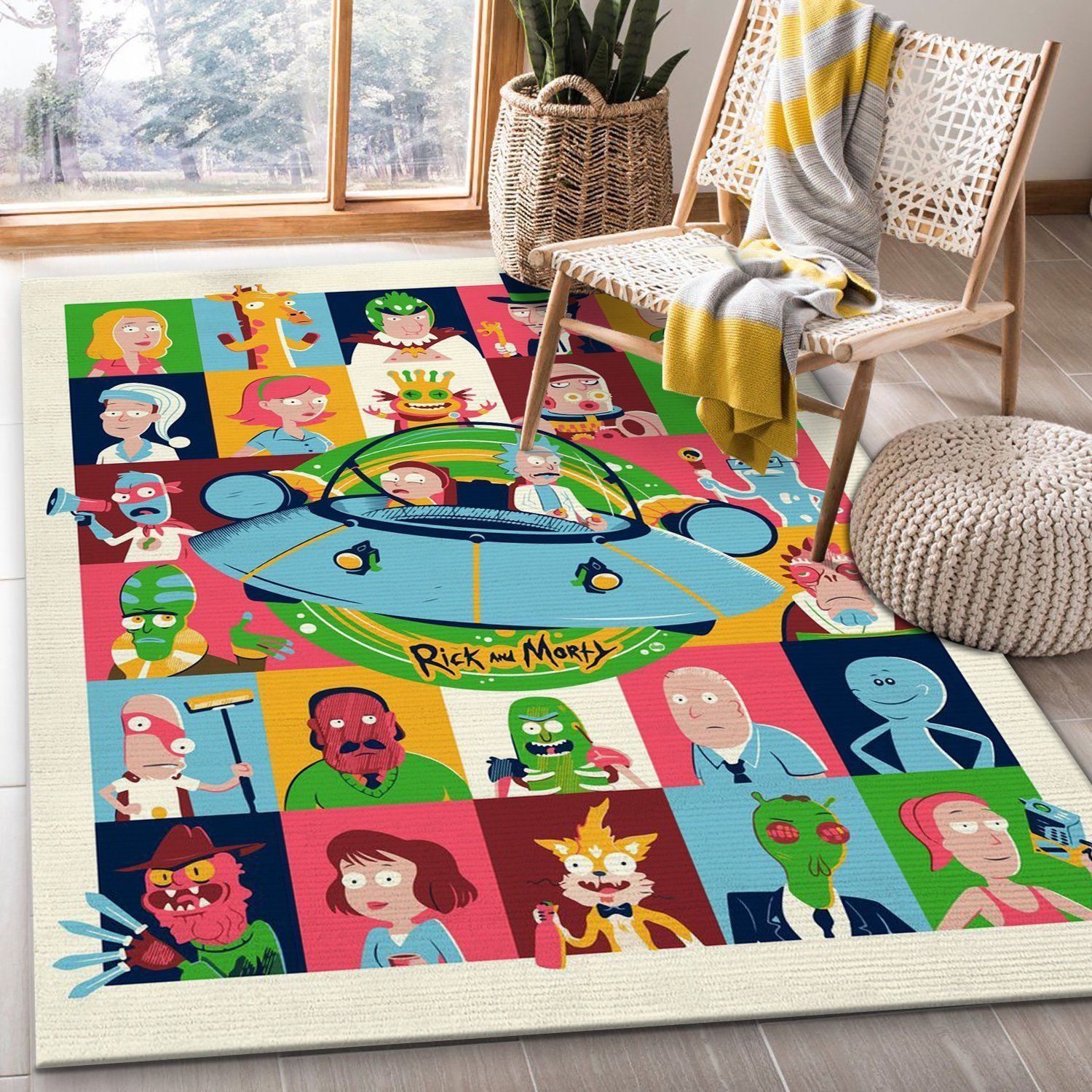 Rick And Morty Collage Area Rug For Christmas Bedroom Rug Home Decor Floor Decor - Indoor Outdoor Rugs