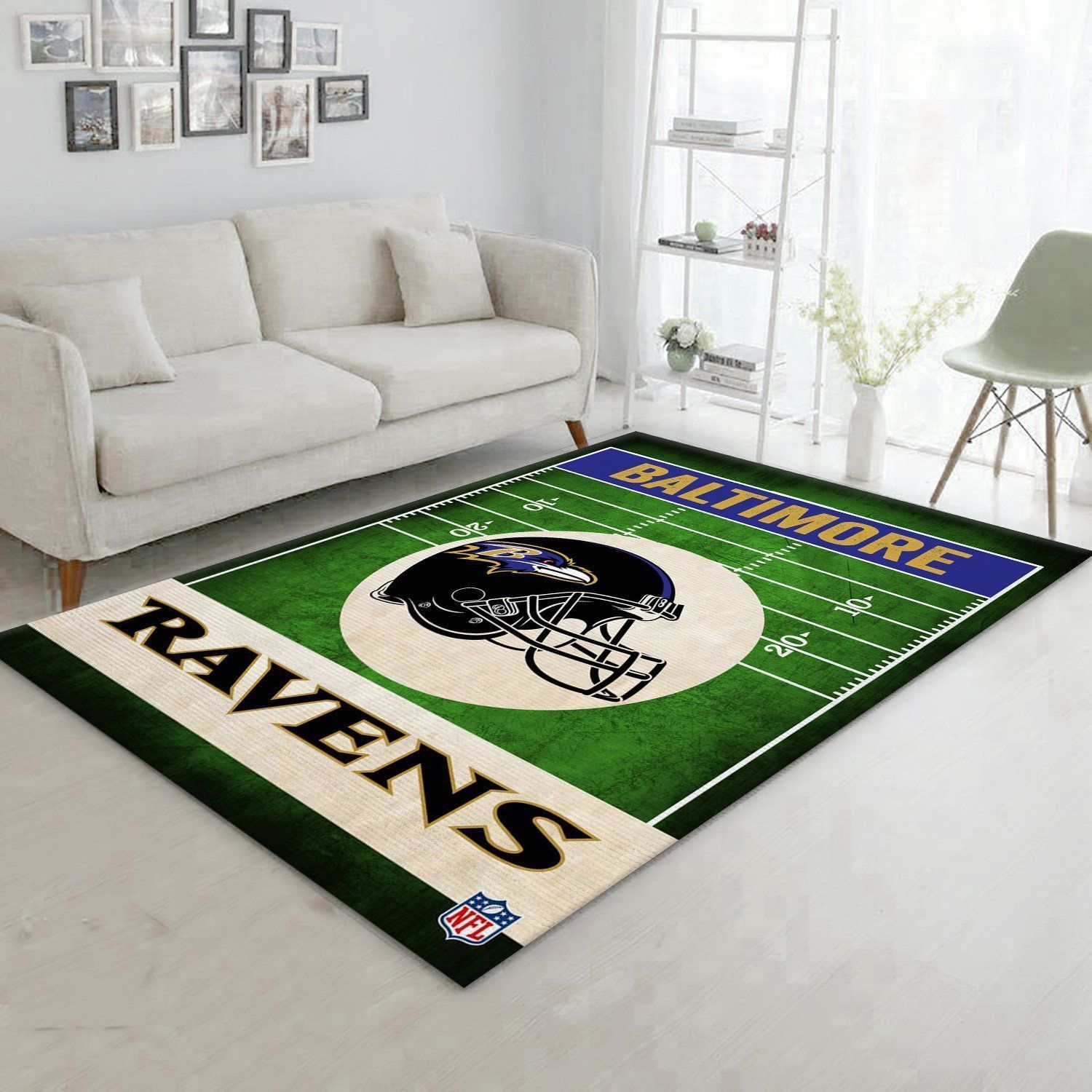 Baltimore Ravens End Zone Nfl Rug Bedroom Rug Home Decor Floor Decor - Indoor Outdoor Rugs