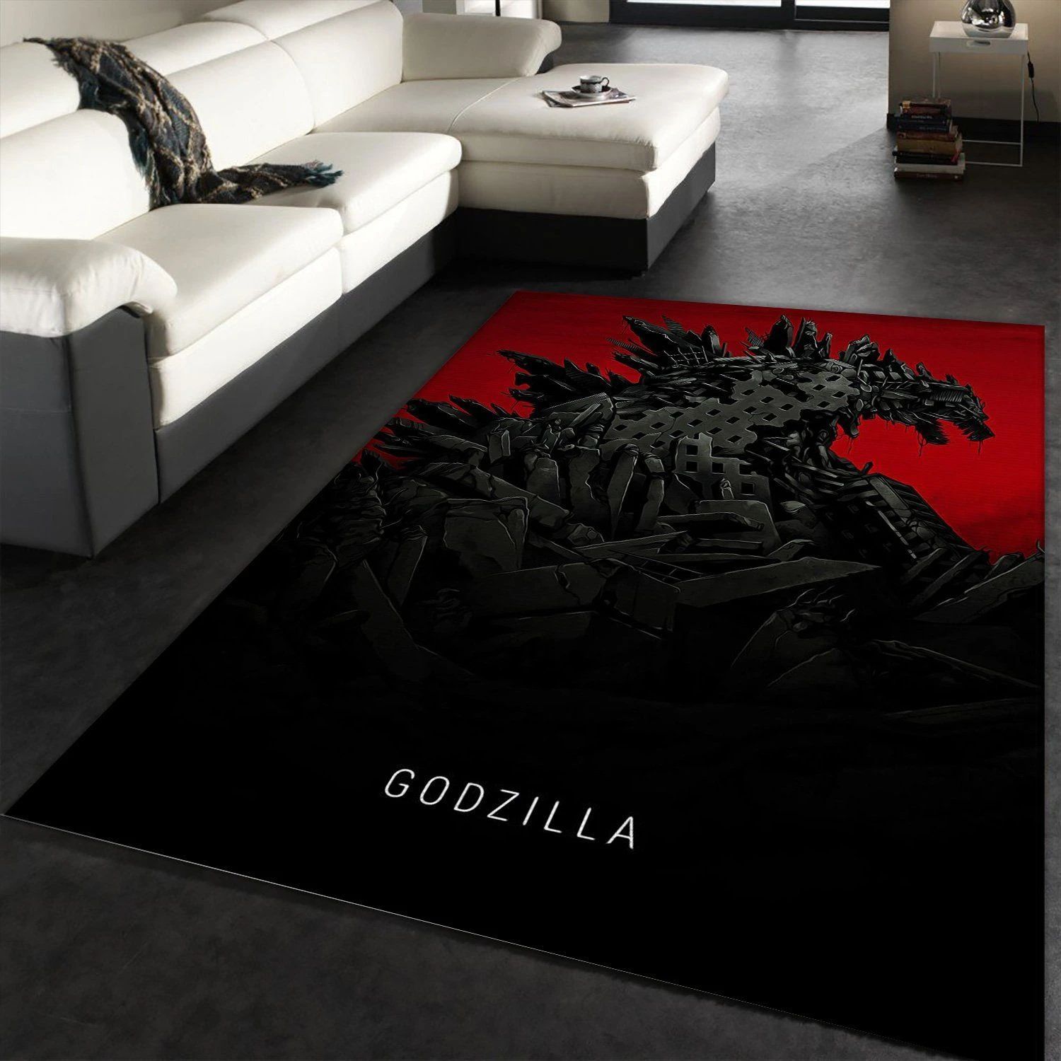 Godzilla Area Rug Art Painting Movie Rugs US Gift Decor - Indoor Outdoor Rugs