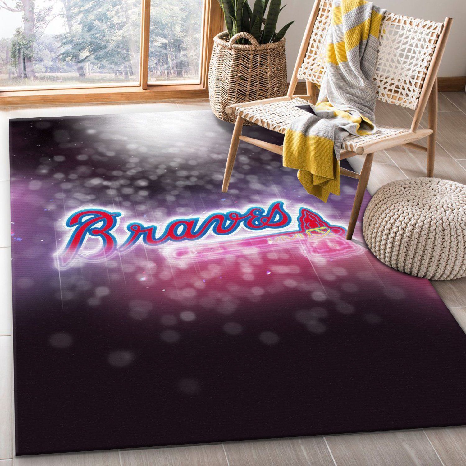 Atlanta Braves NFL Area Rug Bedroom Rug Home Decor Floor Decor - Indoor Outdoor Rugs