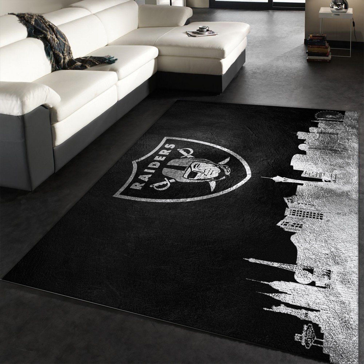 Las Vegas Raiders Skyline NFL Area Rug, Bedroom, Christmas Gift US Decor - Indoor Outdoor Rugs