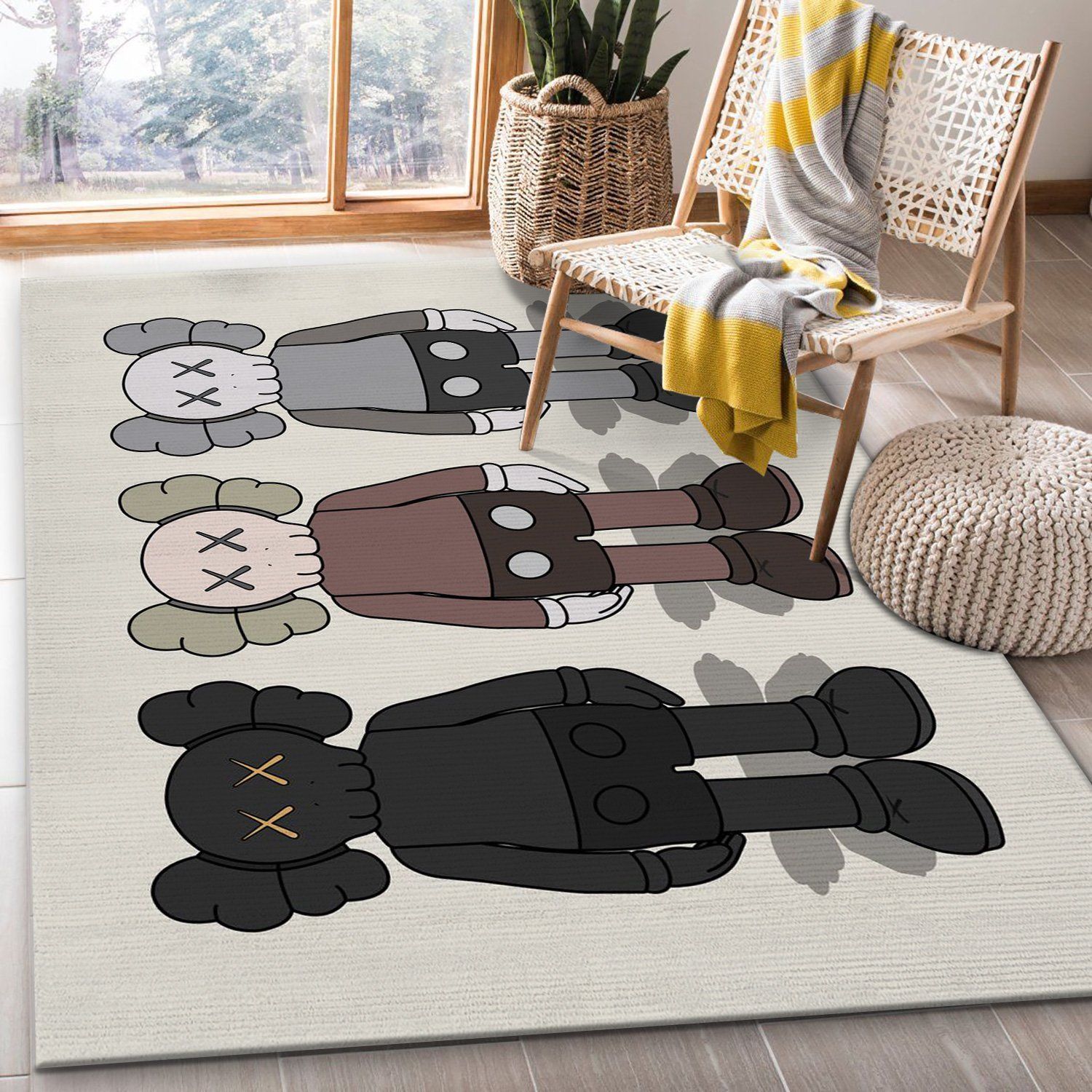 Kaws Standing Set Area Rug Bedroom Rug Family Gift US Decor - Indoor Outdoor Rugs