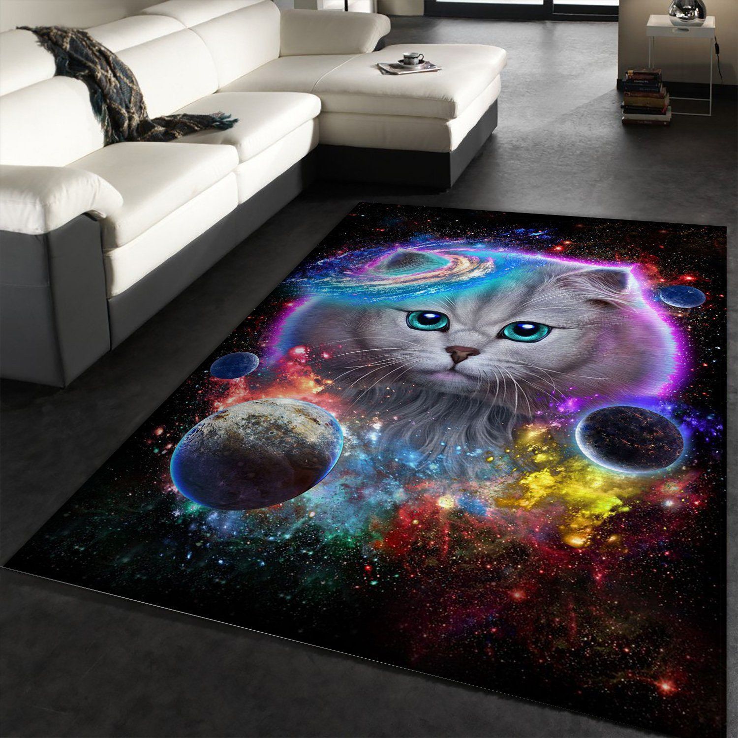 Cat In Galaxy Space Cosmos Area Rug For Christmas Living room and bedroom Rug Home Decor Floor Decor - Indoor Outdoor Rugs