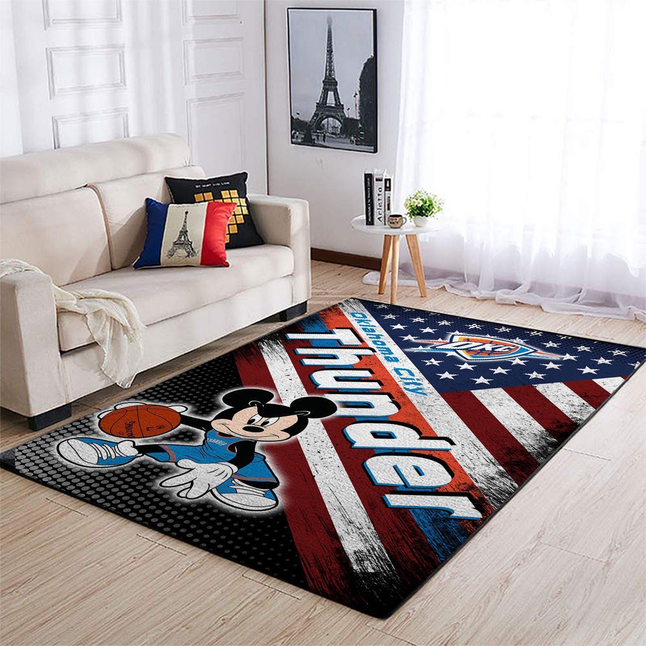 Oklahoma City Thunder Nba Team Logo Mickey Us Style Nice Gift Home Decor Rectangle Area Rug - Indoor Outdoor Rugs