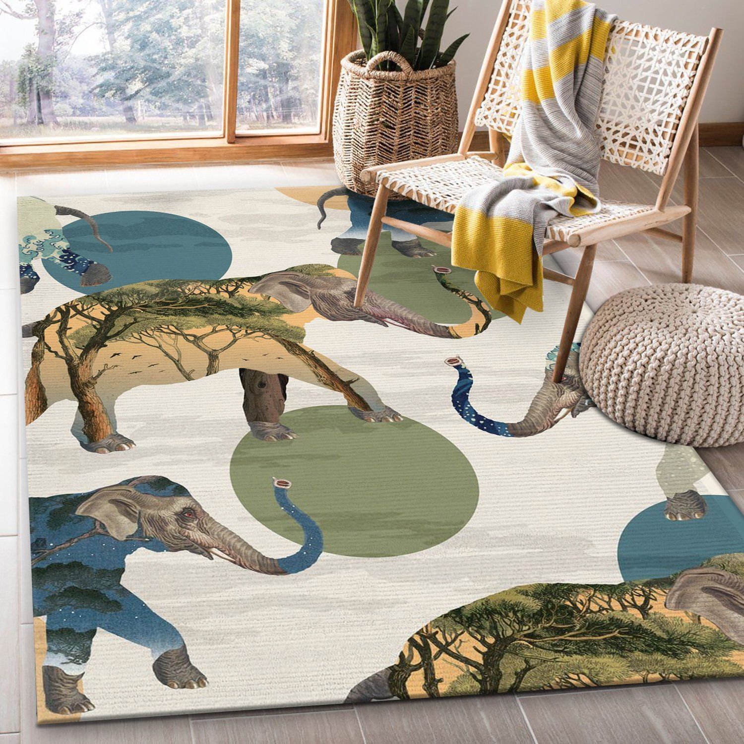 Elephant Polka Area Rug For Christmas, Kitchen Rug, Home Decor Floor Decor - Indoor Outdoor Rugs