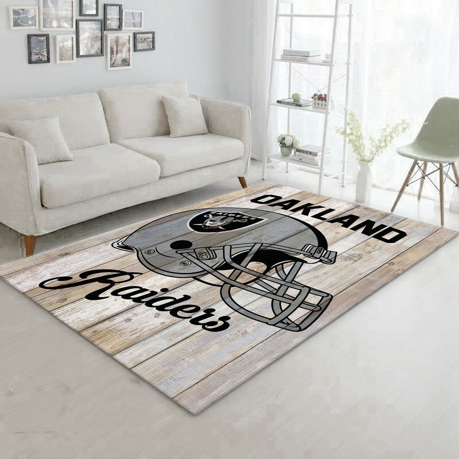 Oakland Raiders Helmet Nfl Football Team Area Rug For Gift Bedroom Rug US Gift Decor - Indoor Outdoor Rugs