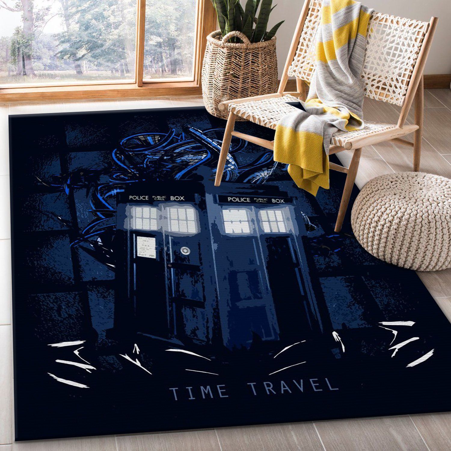 Time Travel Area Rug For Christmas Bedroom Rug Christmas Gift US Decor - Indoor Outdoor Rugs