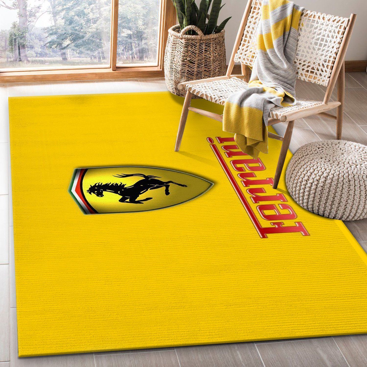 Ferrari Logo Hd Area Rug Bedroom Home Decor Floor Decor - Indoor Outdoor Rugs